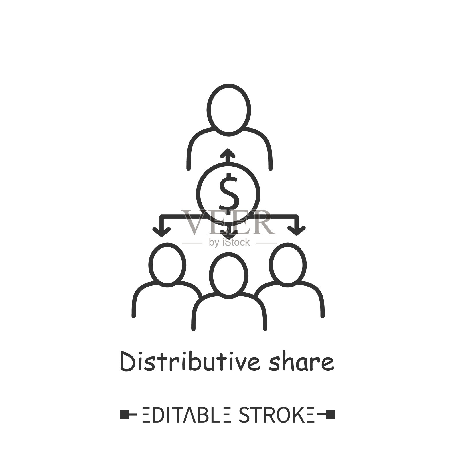 分配共享线图标。可编辑的图片插画图片素材