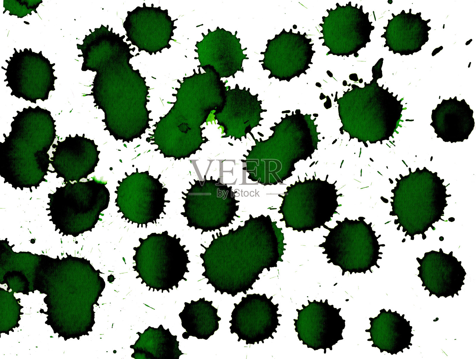 水彩飞溅在纸上,绿色水彩滴照片摄影图片