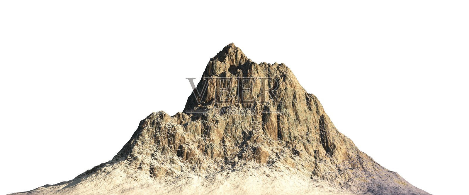 雪山孤立在白色背景3d插图照片摄影图片