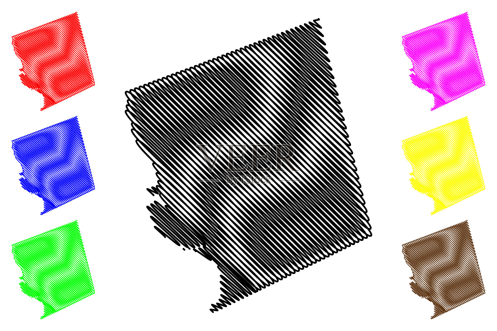 圣迈克尔(巴巴多斯,巴巴多斯教区)地图矢量插图,涂鸦素描圣迈克尔教区地图插画图片素材