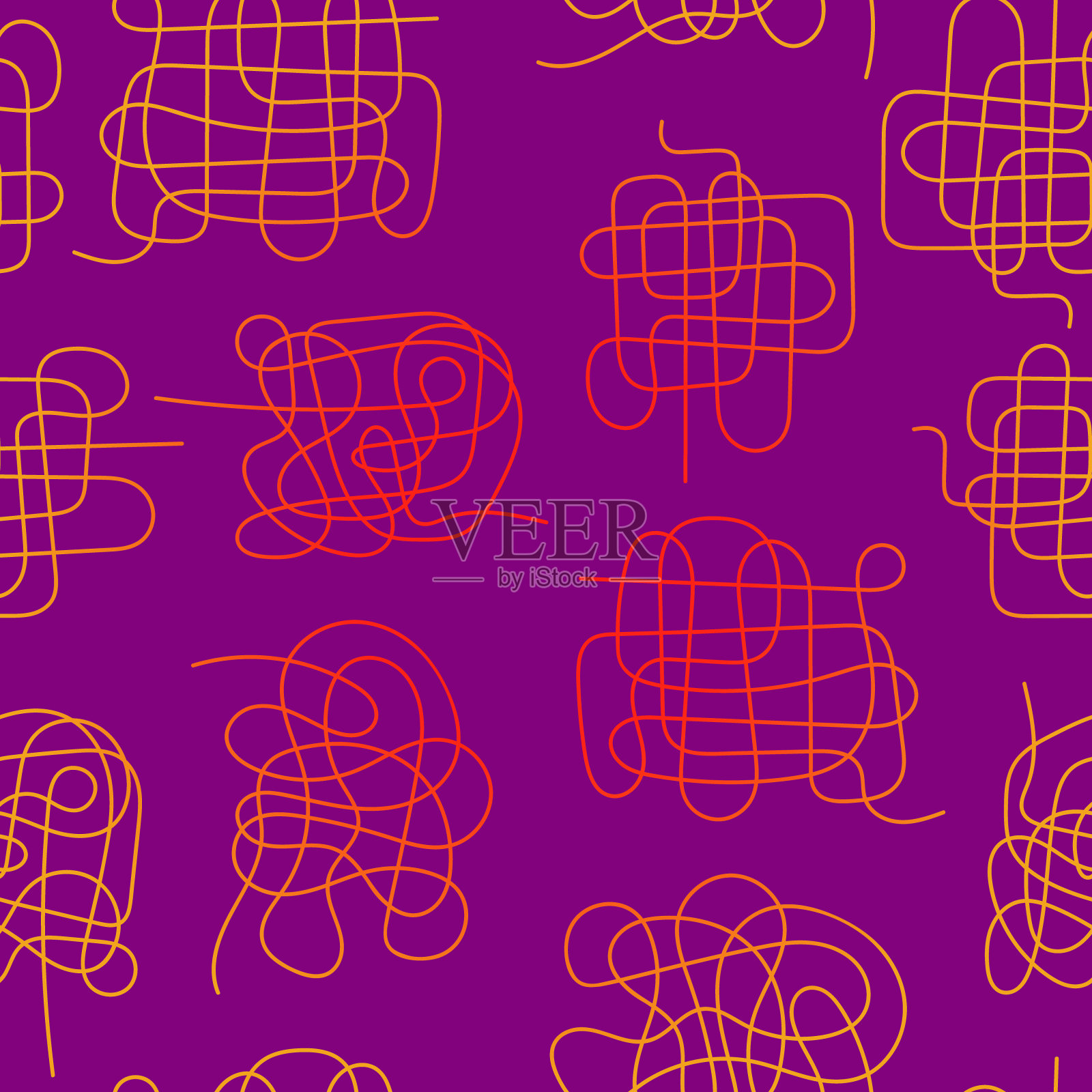 抽象无缝模式与梯度涂鸦插画图片素材