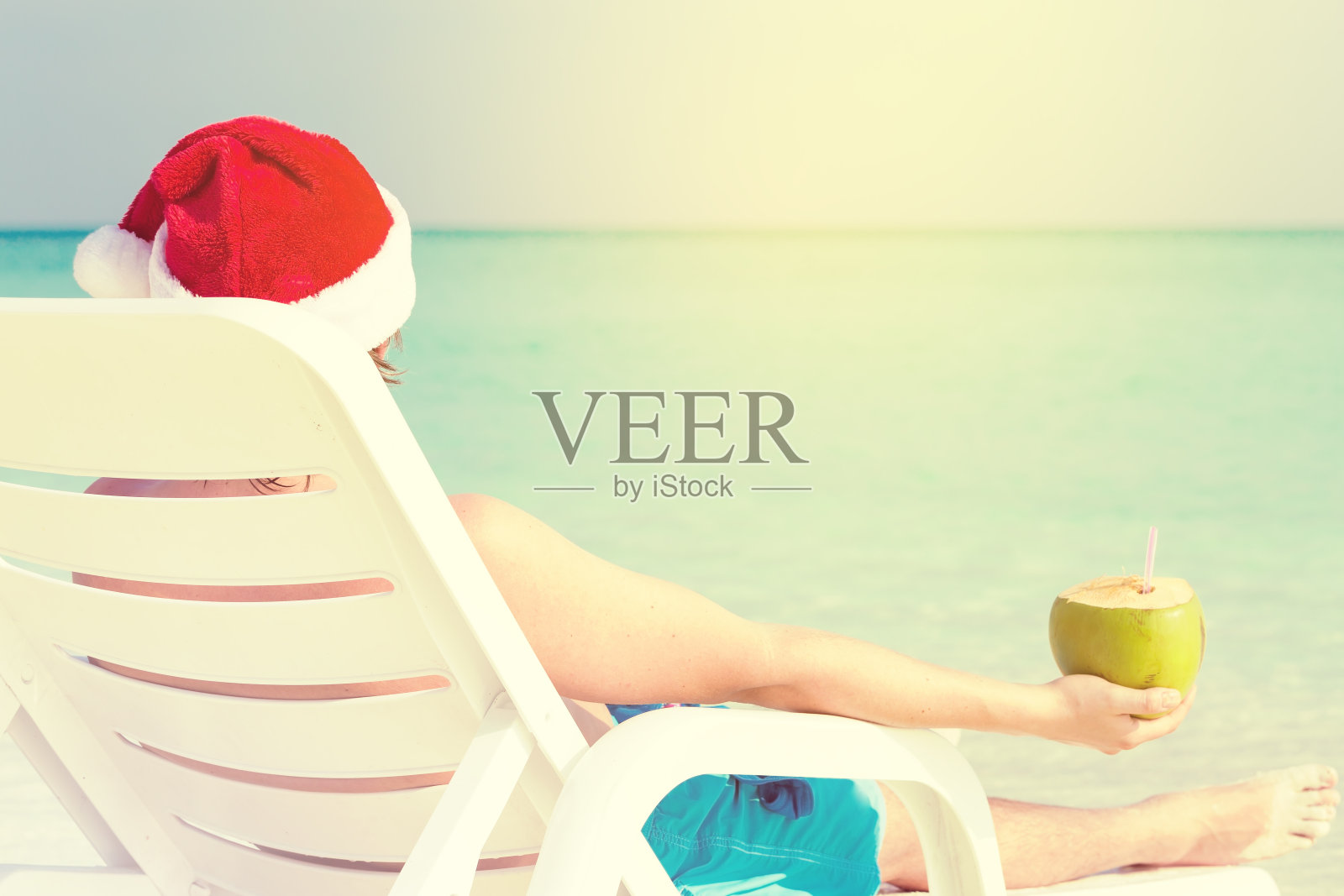 海滩上的圣诞时光,贺卡照片摄影图片