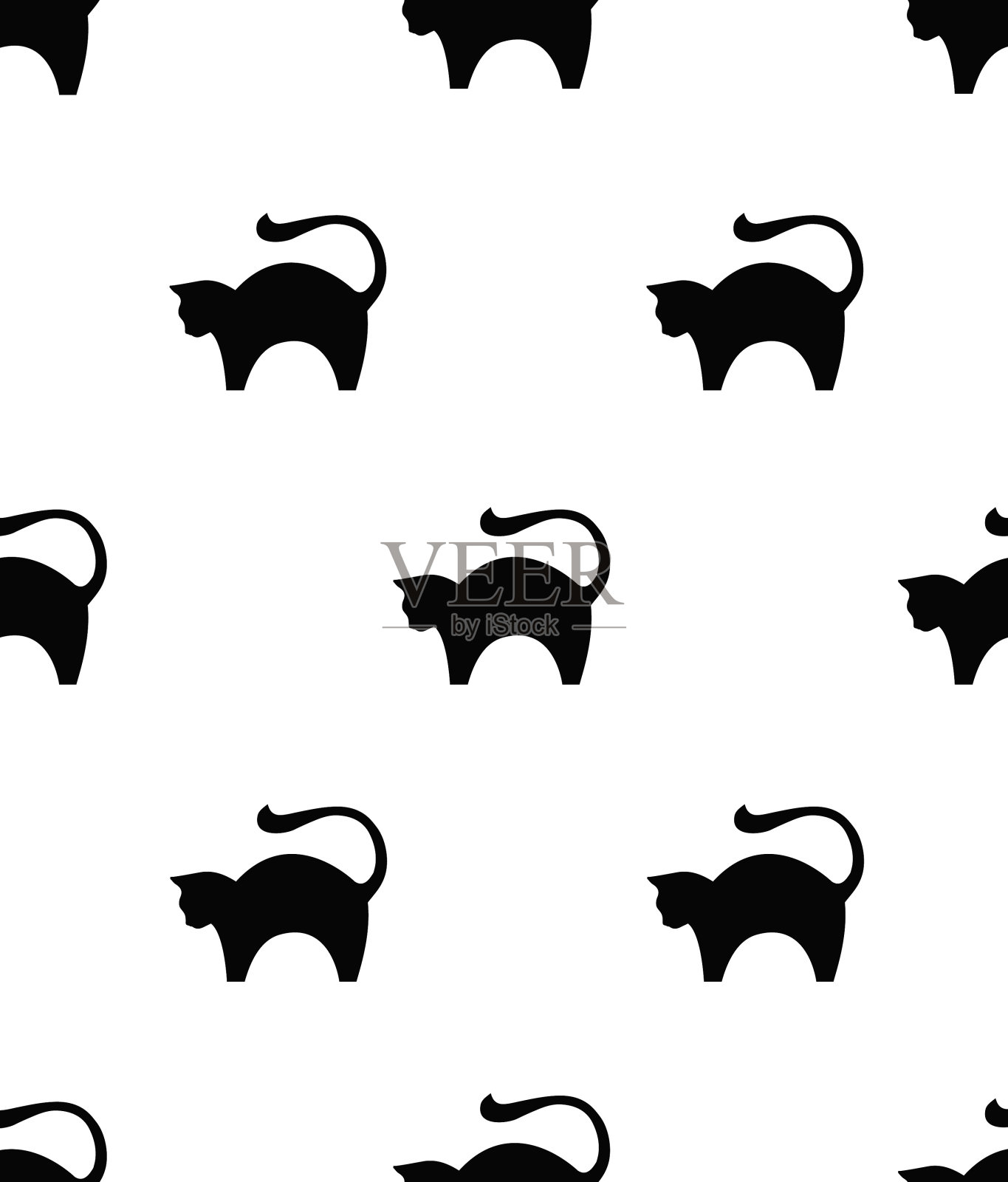 最小动物无缝图案插画图片素材