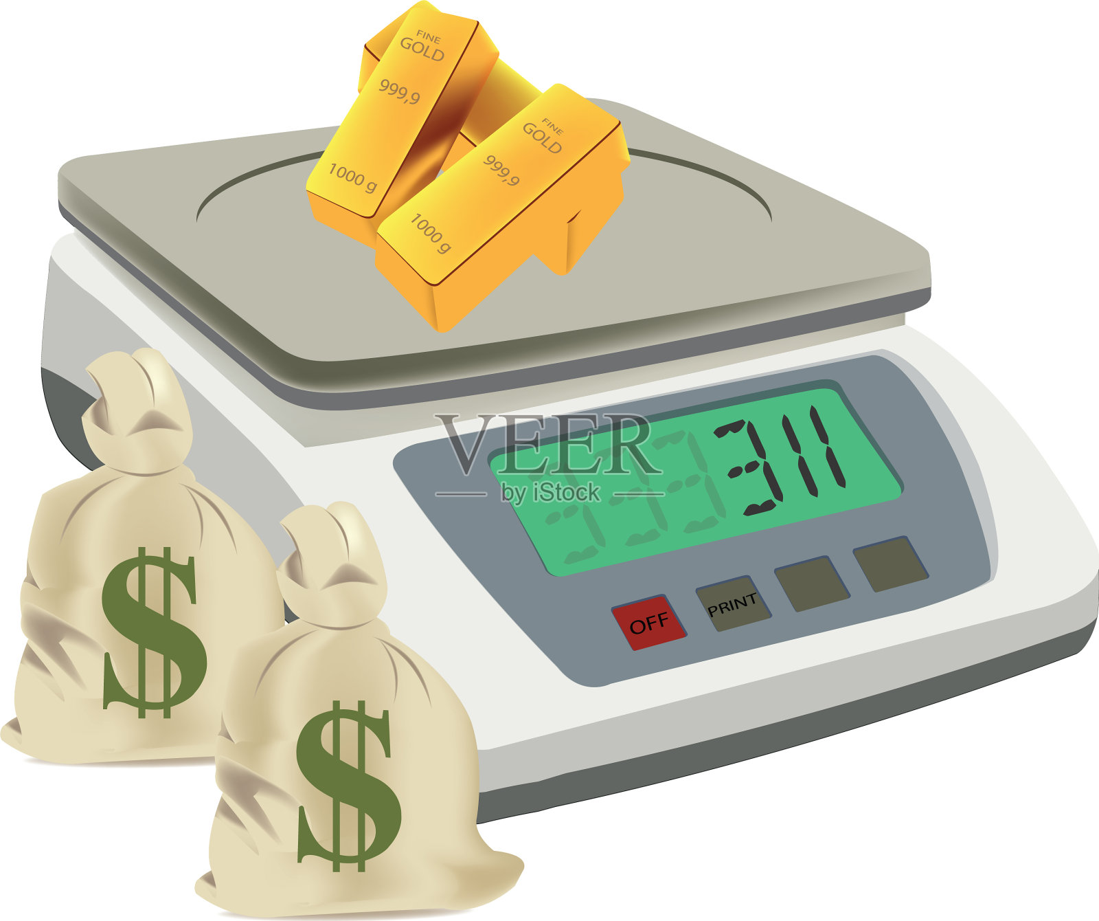 数字式led厨房电子秤插画图片素材