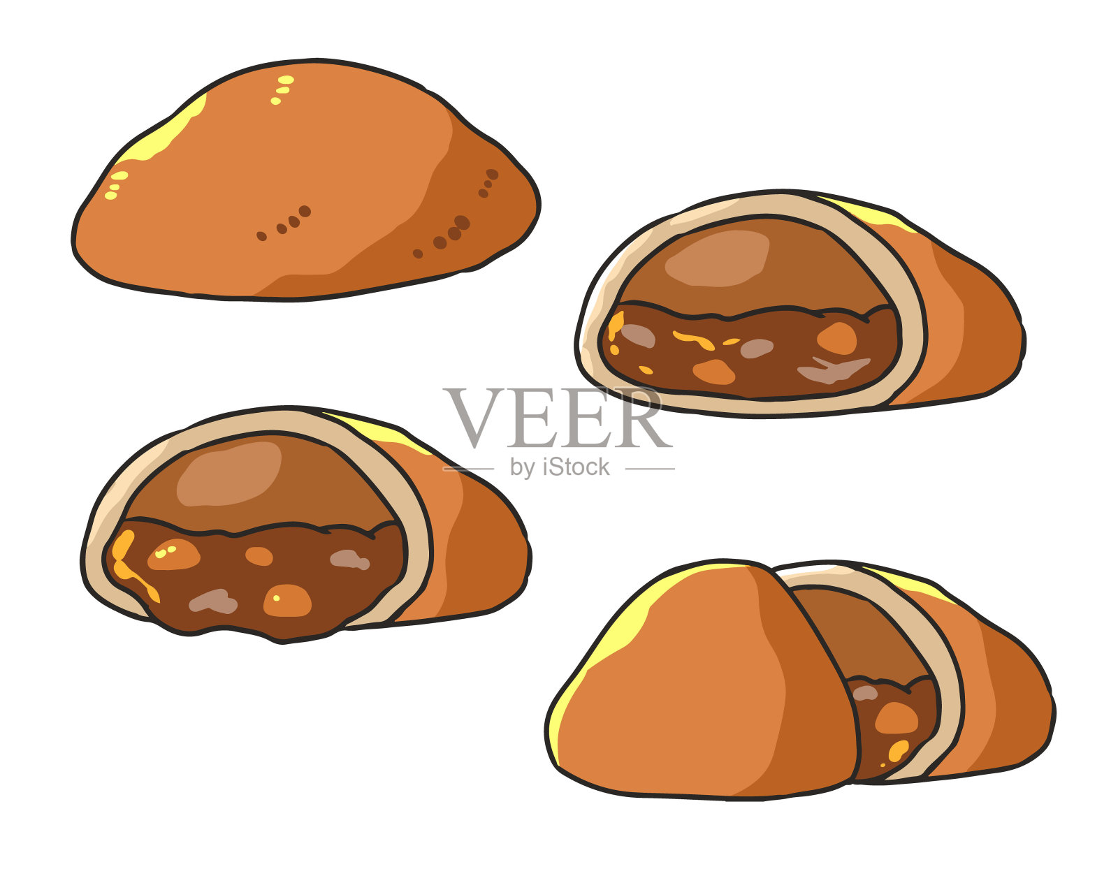 咖喱面包设计元素图片