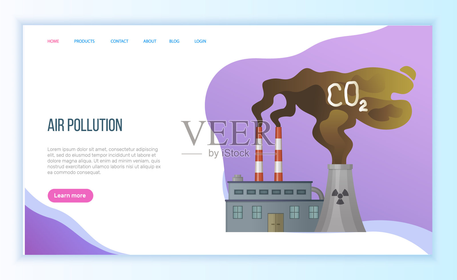 有毒气体排放从工厂,工厂载体插画图片素材