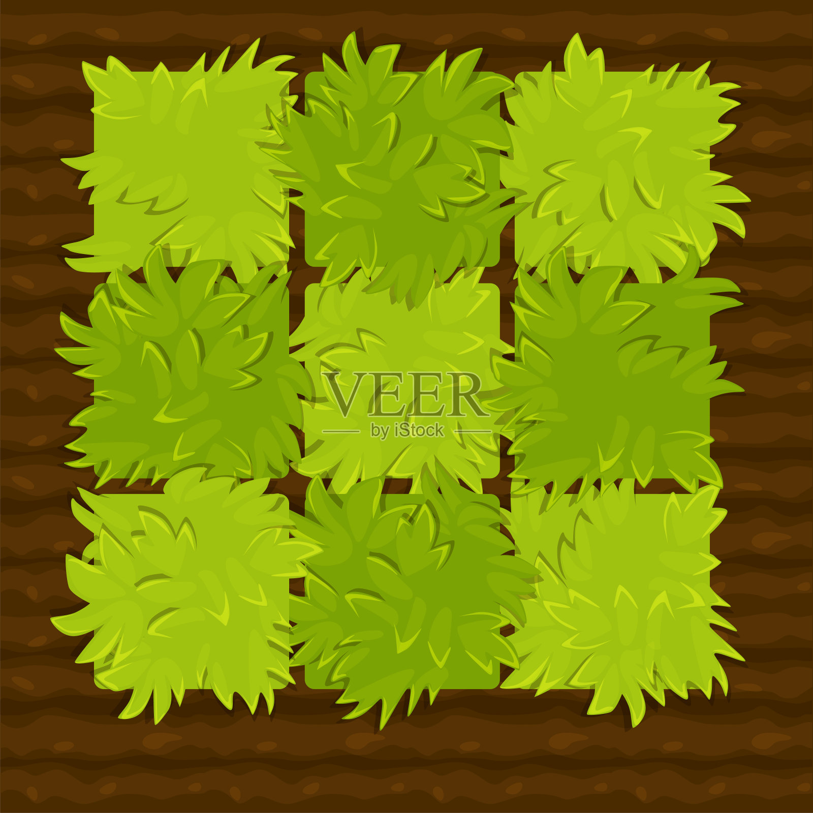 矢量插图的花园床或蔬菜花园的游戏。插画图片素材