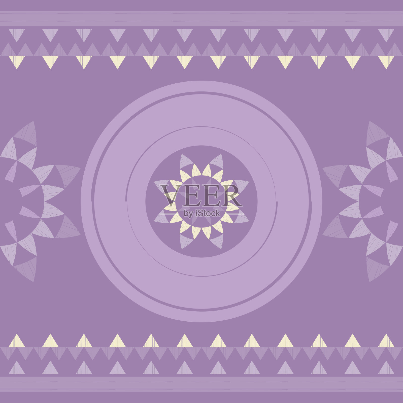 圆点无缝图案。民族人物的马赛克。插画图片素材