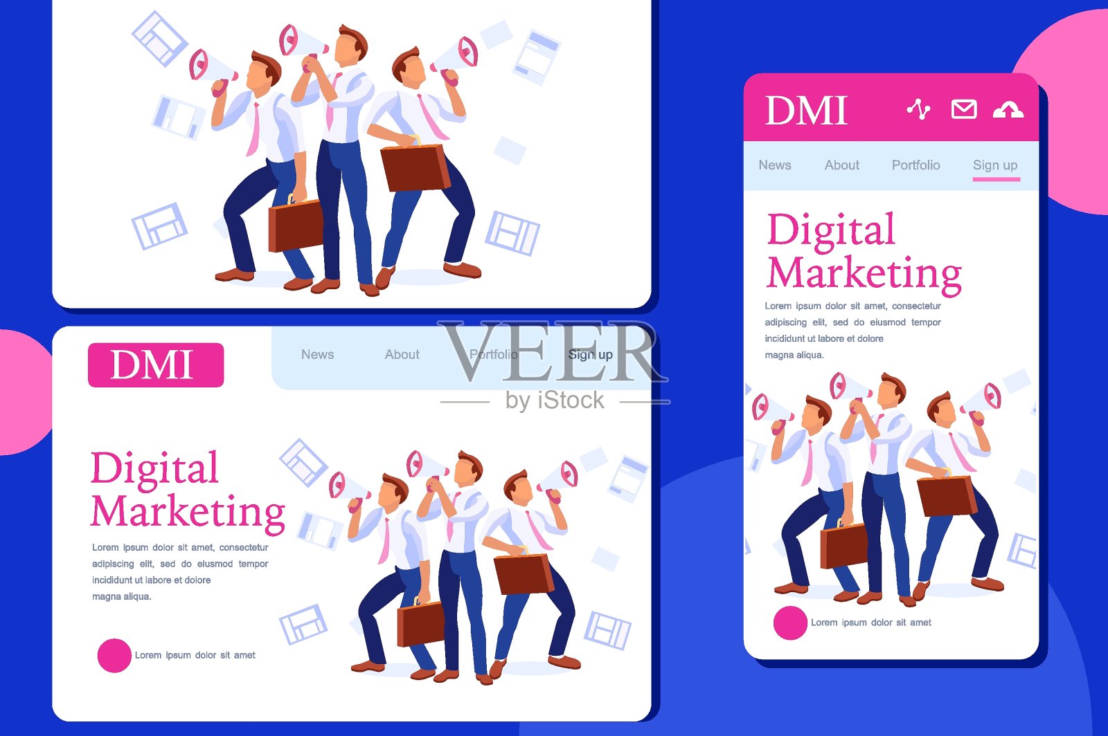 商业推广公告或讯息。在全球范围内公开宣传泡沫。广告宣传,宣传注重服务,宣传大服务理念。平面向量。插画图片素材