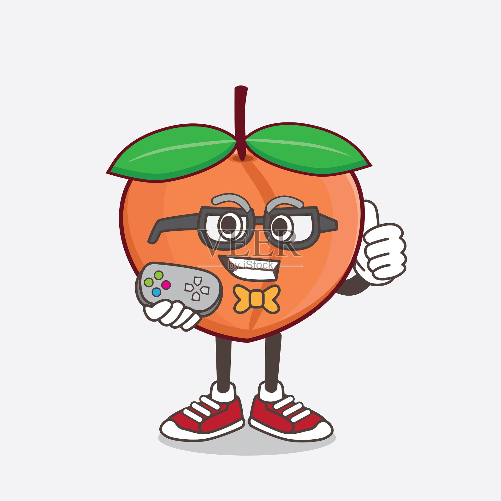 吉祥物卡通人物为桃子水果插画图片素材