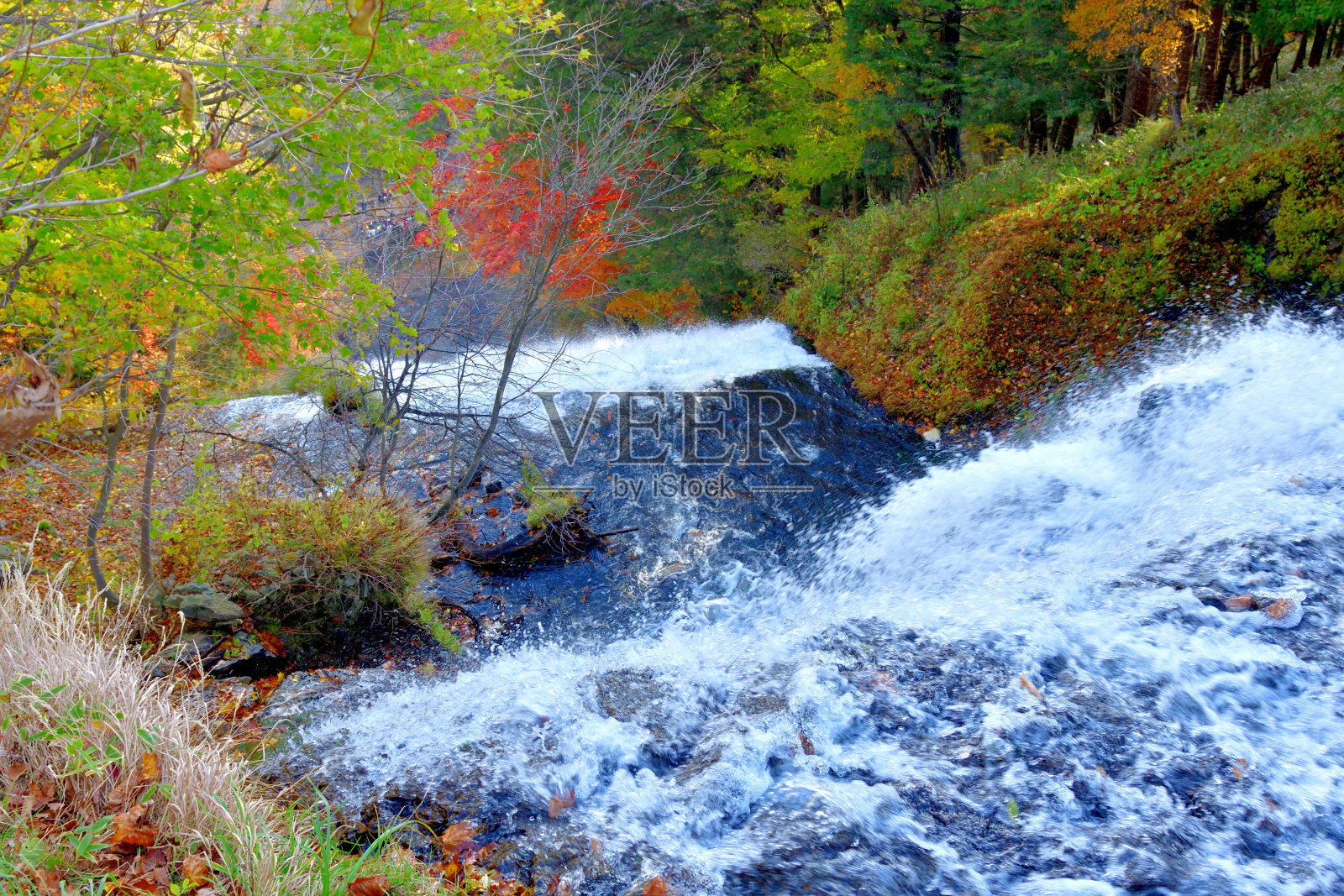 日光国家公园汤之湖与汤瀑秋景照片摄影图片