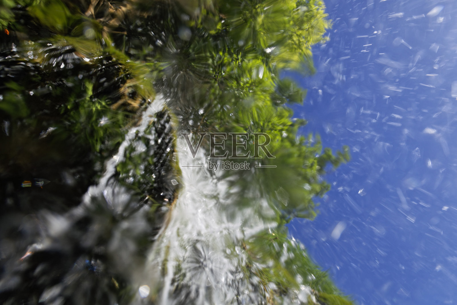 克罗地亚的克尔卡国家公园,在斯克拉丁斯基山的水下照片摄影图片