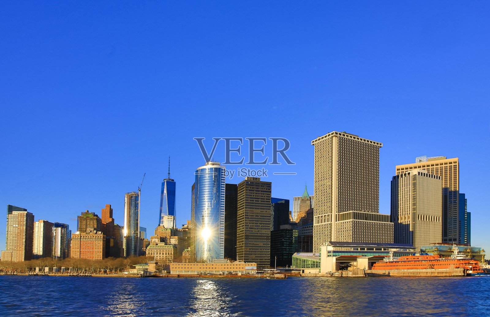 曼哈顿的天际线照片摄影图片