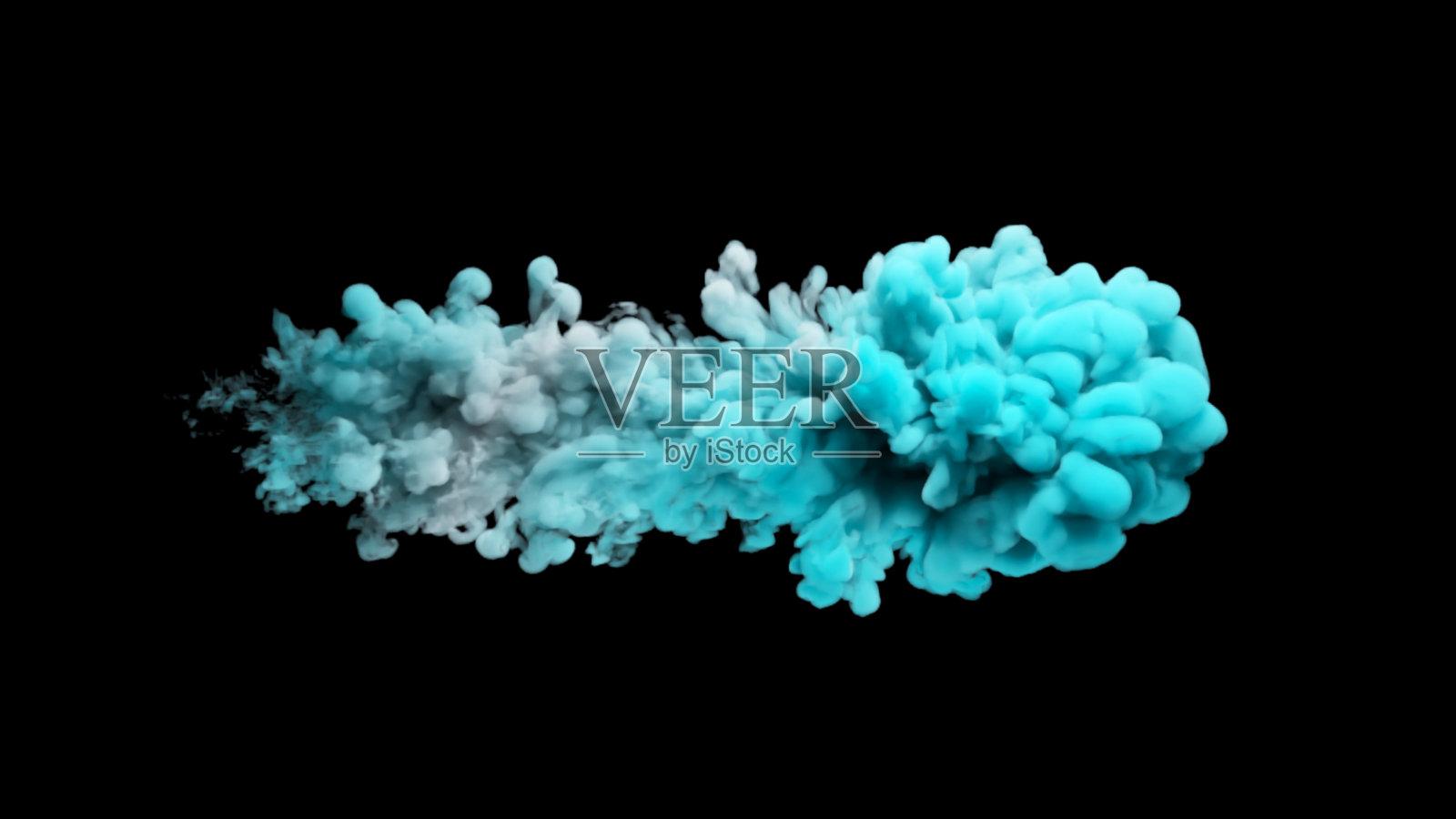 彩色墨水的飞溅。神秘的幻觉。在孤立的黑色背景上的五彩烟云。三维演示照片摄影图片