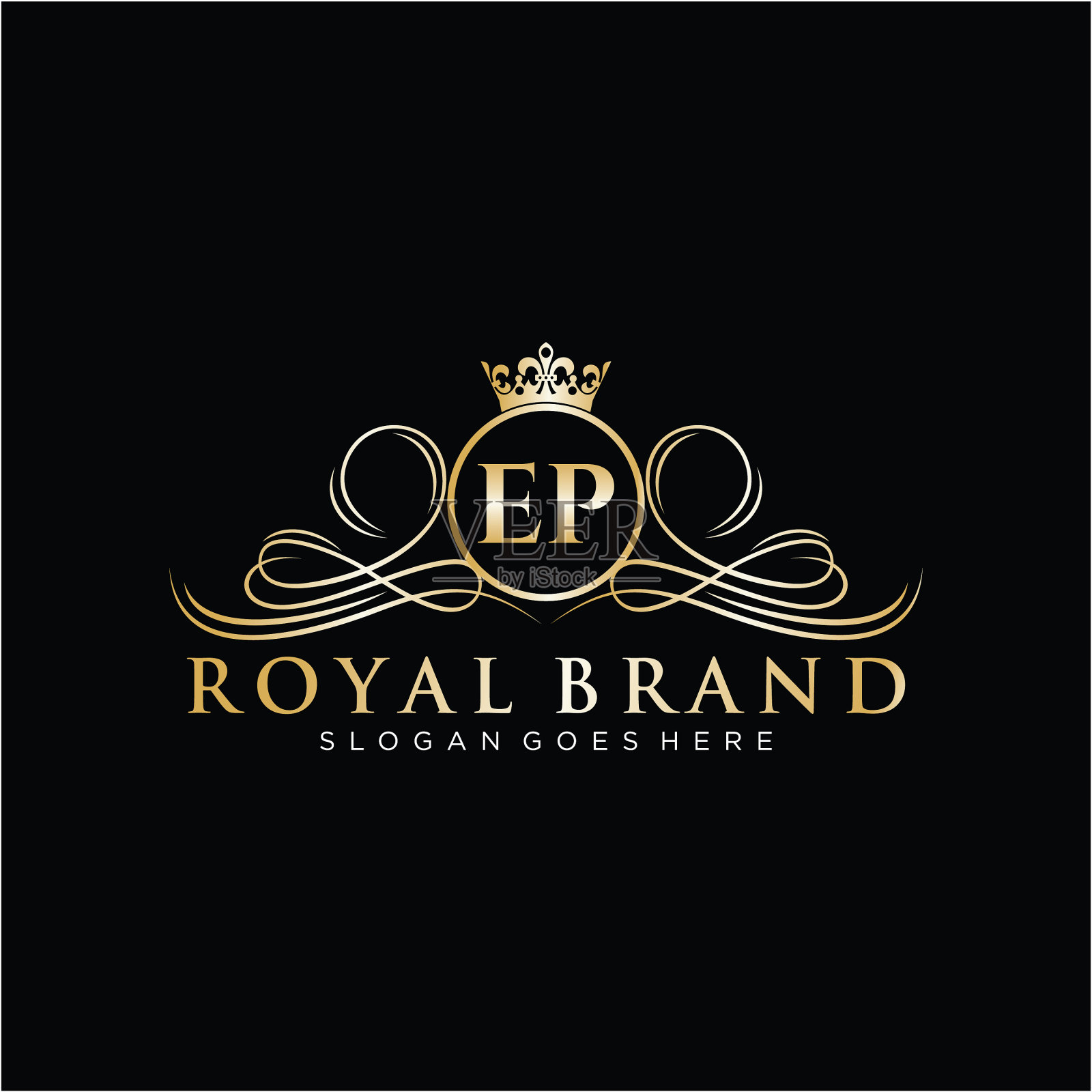 Ep首字母奢侈品牌标志模板插画图片素材