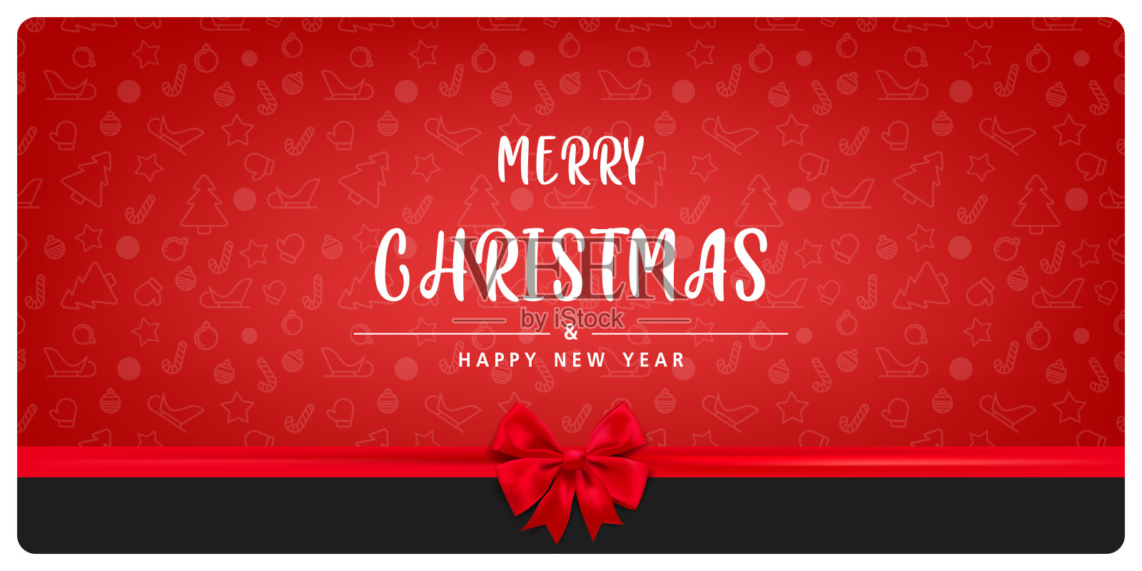 红色圣诞背景。别致的圣诞贺卡。邀请卡设计。向量和插图。插画图片素材