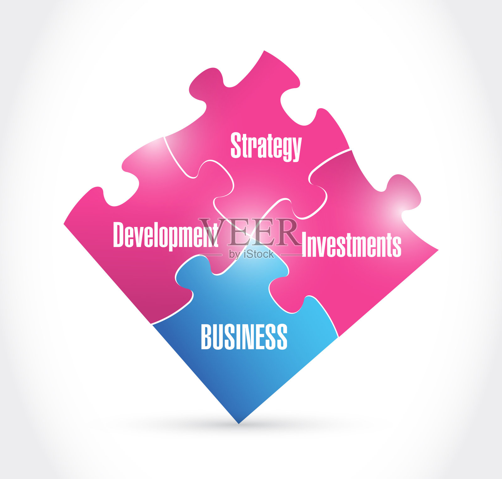 商业理念拼图插图设计插画图片素材