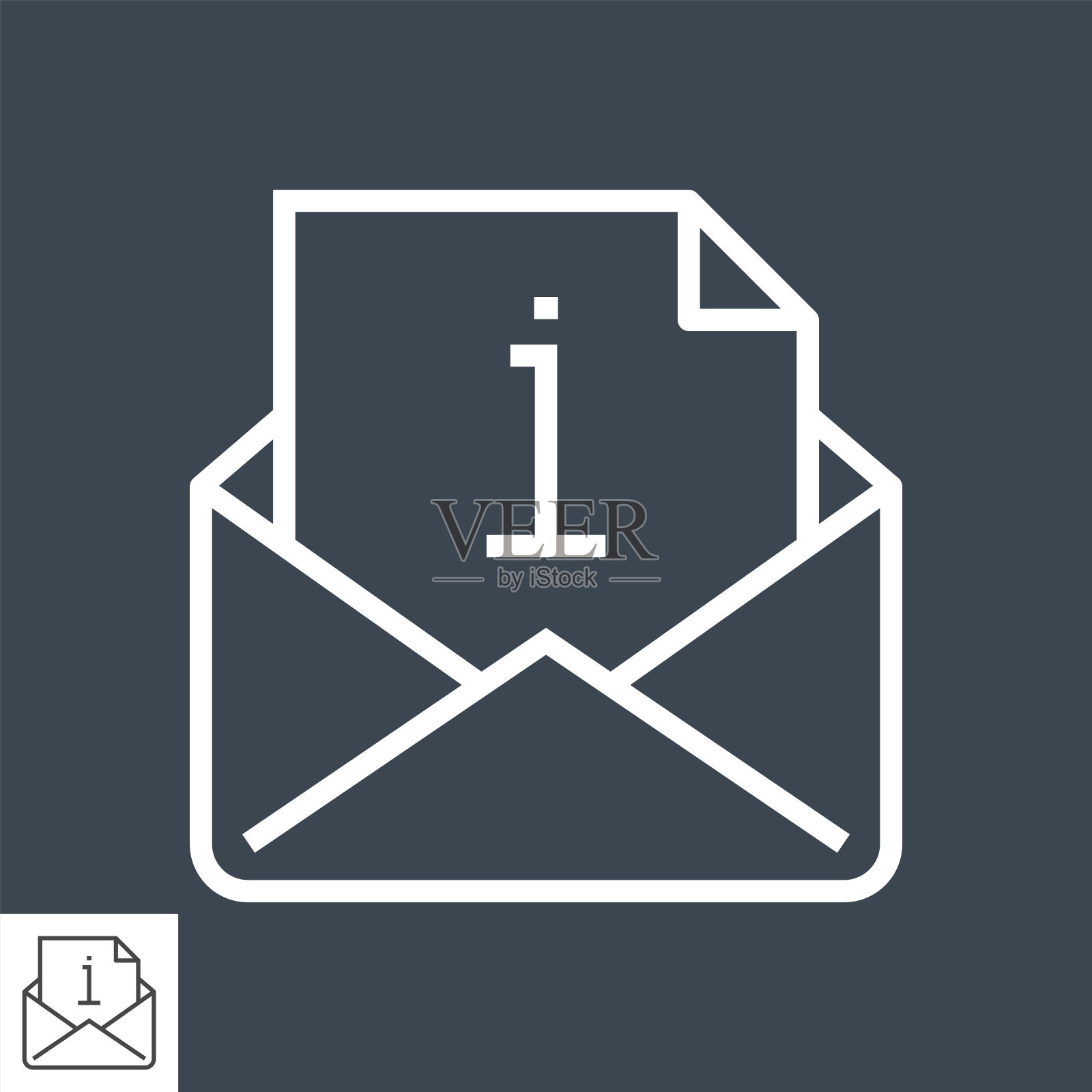 带有信息标志的邮件插画图片素材