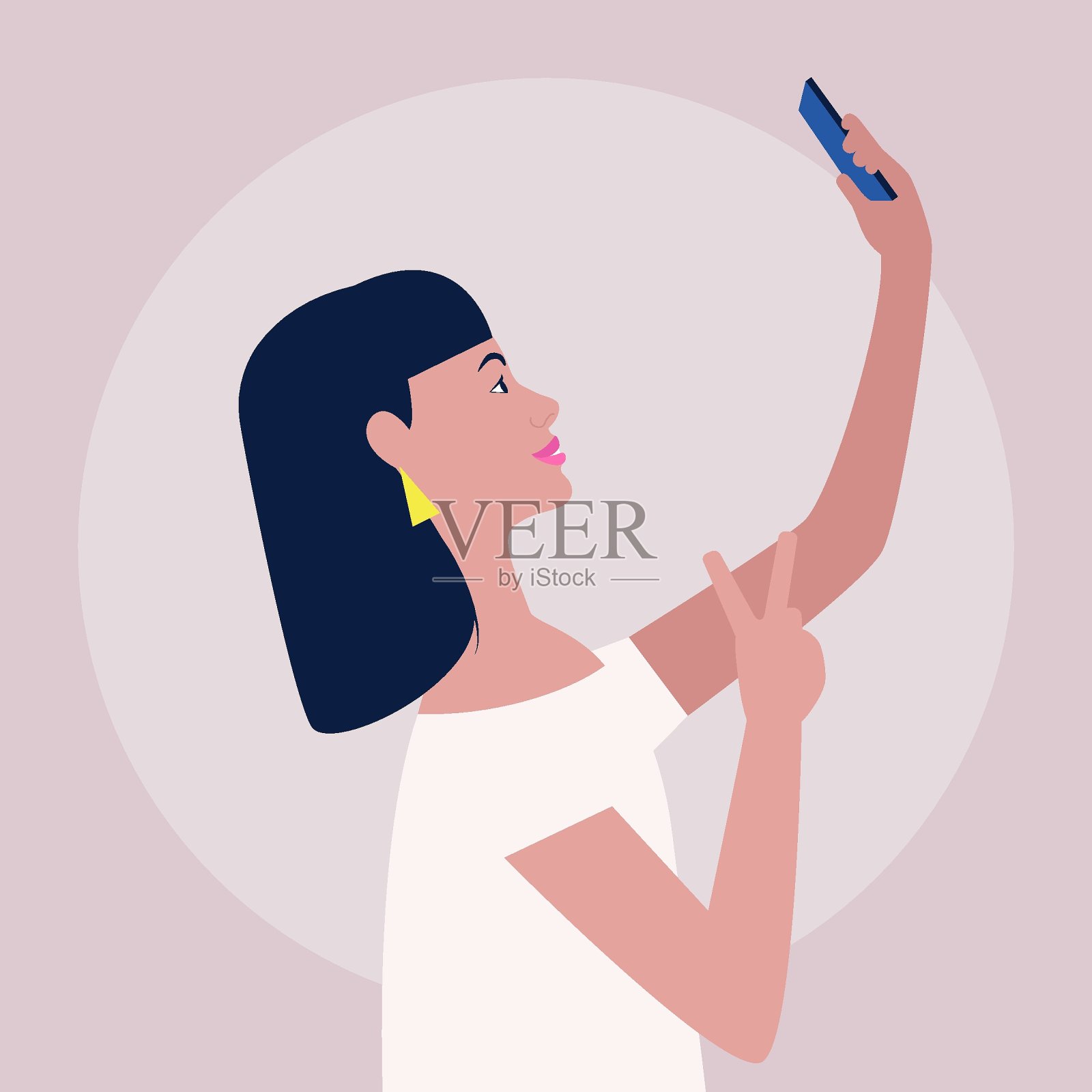 自拍插画图片素材