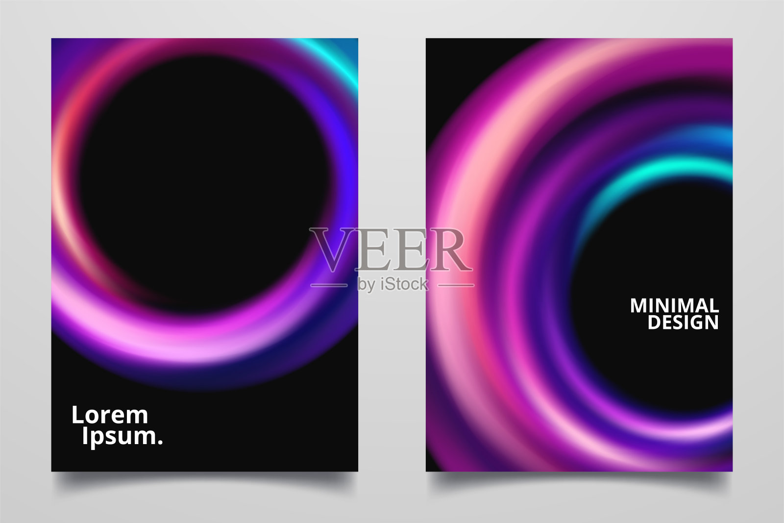 最小的海报布局与充满活力的梯度模糊插画图片素材