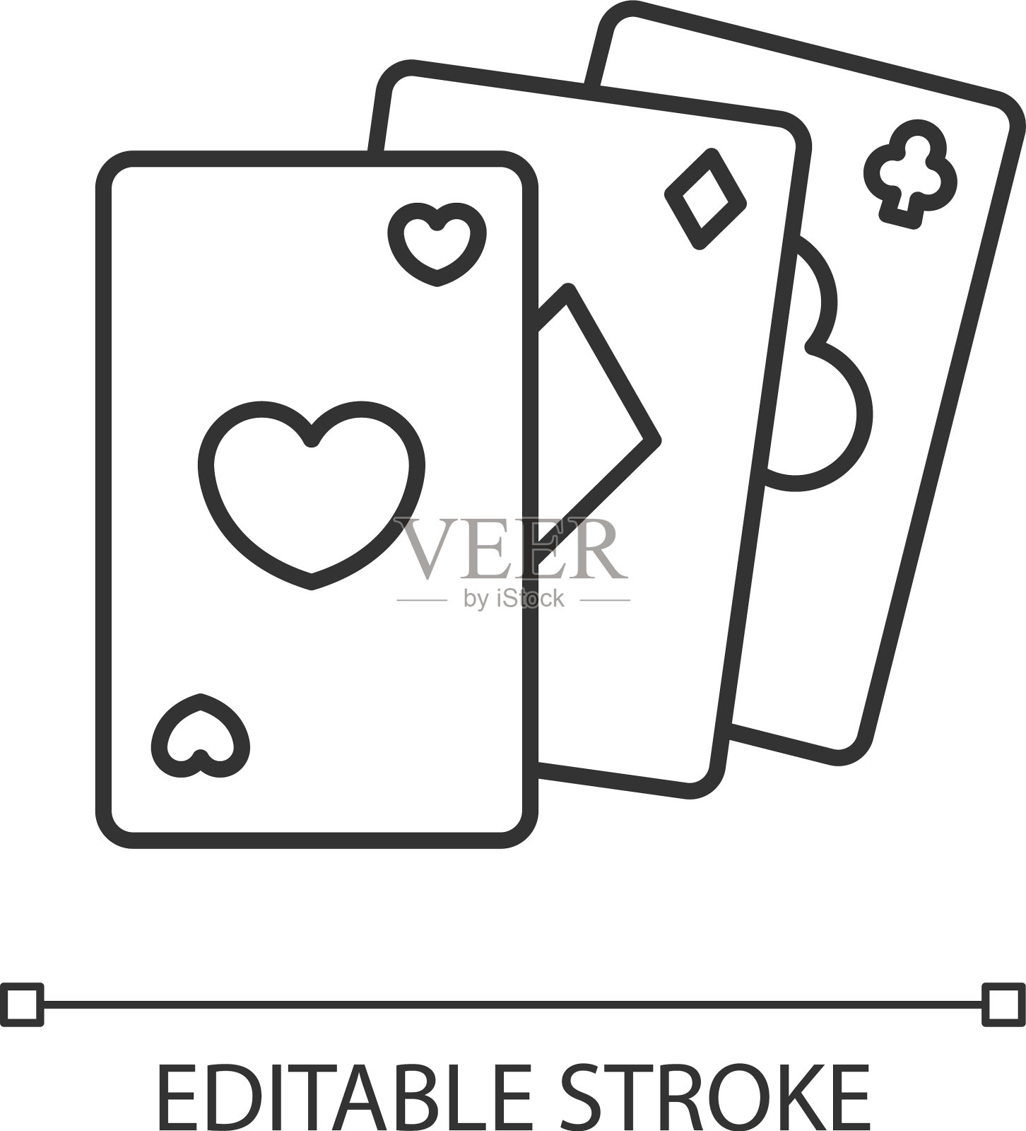 卡片游戏像素完美的线性图标插画图片素材