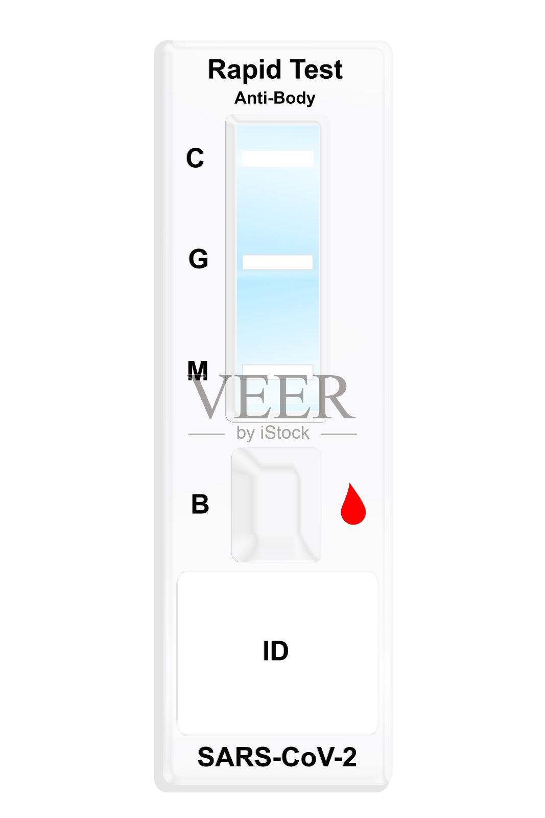 Covid - 19抗体快速检测在白色培养基上分离插画图片素材