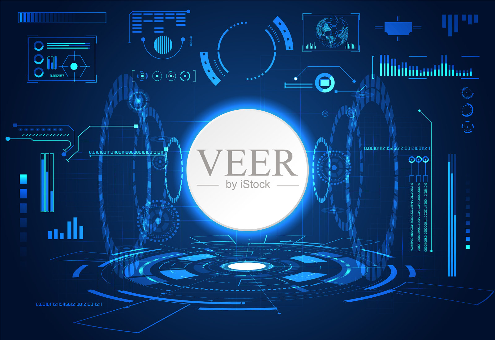 抽象技术UI未来概念hud插画图片素材