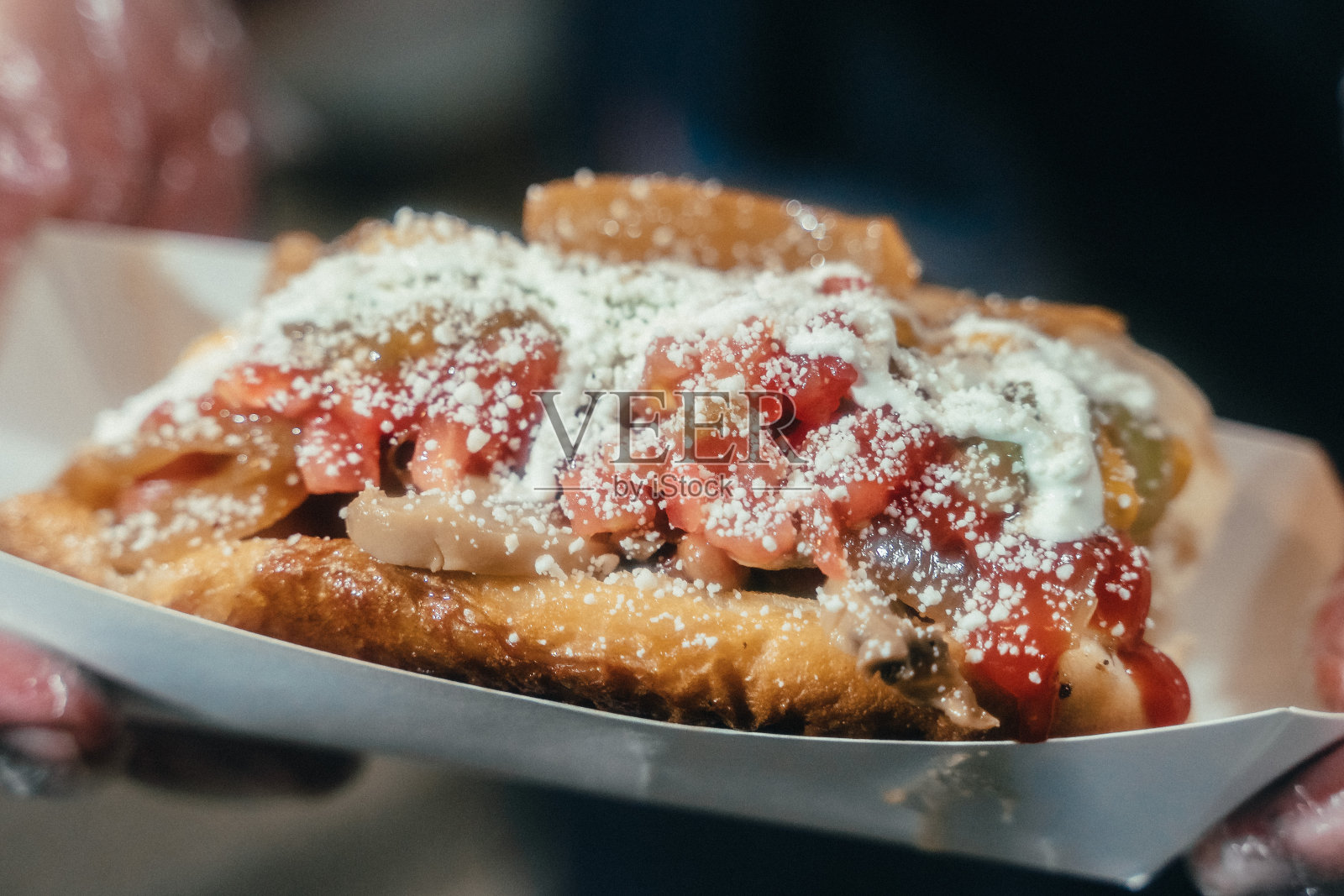 盛装的热狗照片摄影图片