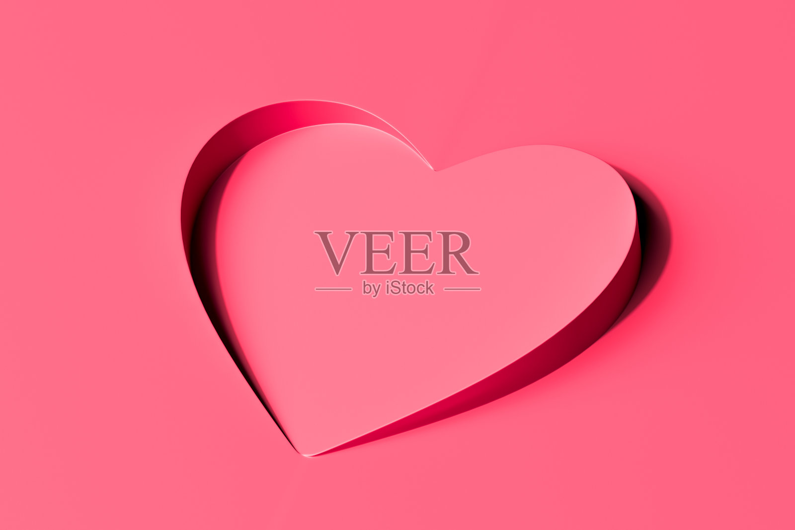 光滑塑料制成的心脏。抽象图。3d渲染。照片摄影图片