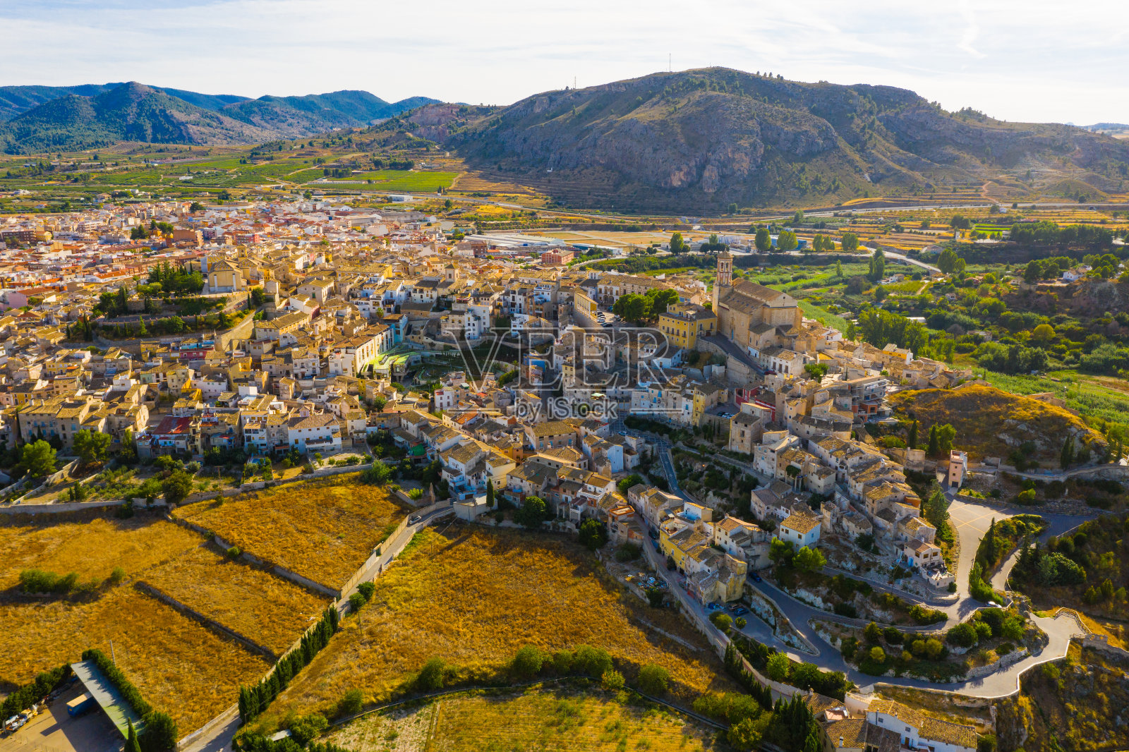 西班牙穆尔西亚省西欣市鸟瞰图照片摄影图片