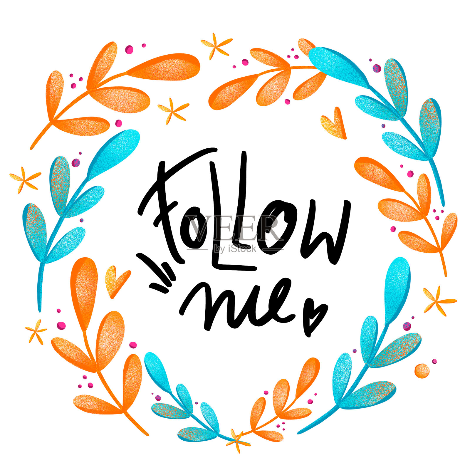 数字艺术可爱的文字云插画图片素材