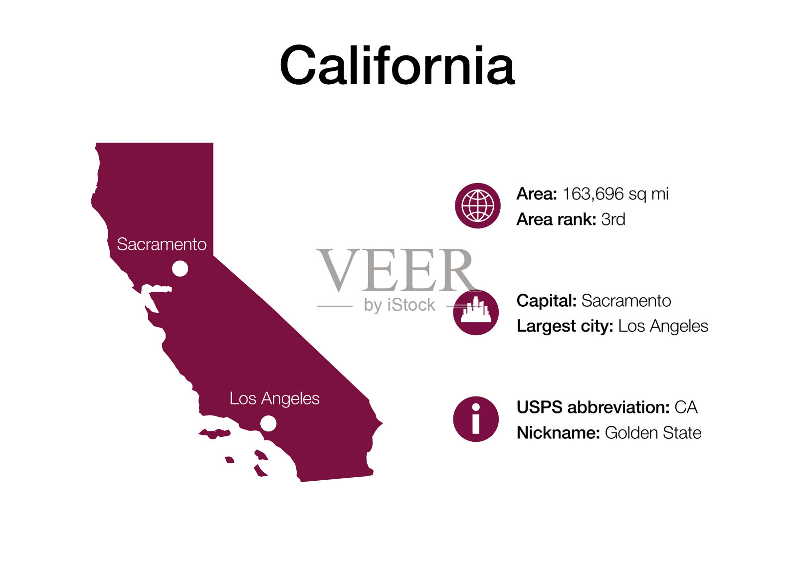 加州地图插画图片素材