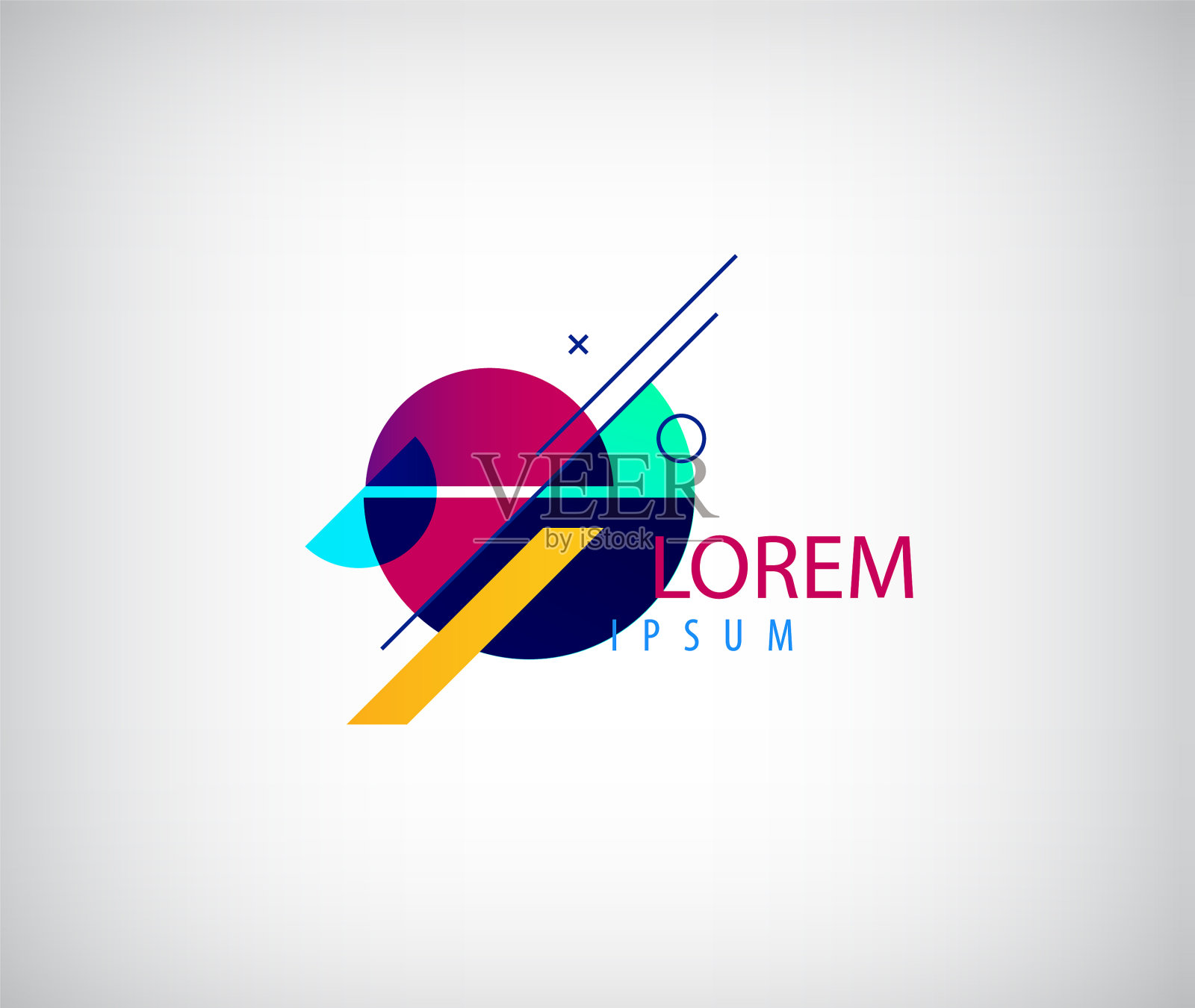 抽象的几何形状标志半圆插画图片素材