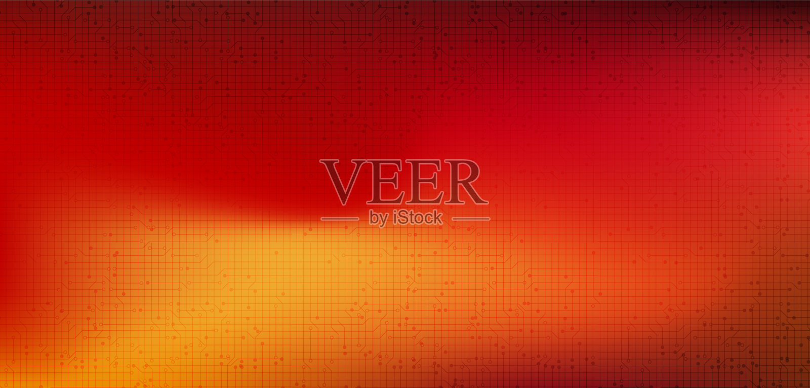 抽象红色和橙色技术背景,数字和连接概念设计,矢量插图。插画图片素材