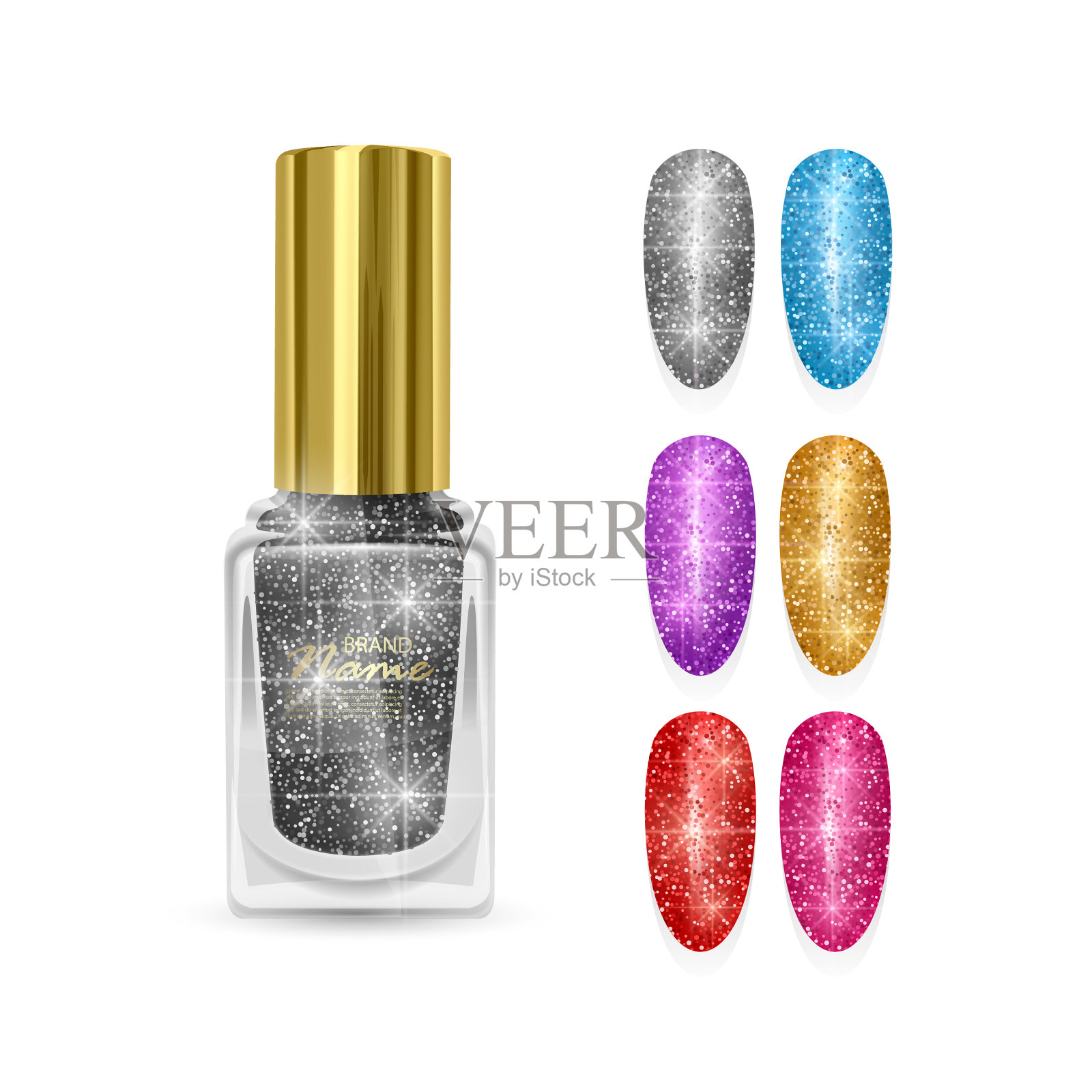 设置假指甲为指甲闪闪发光插画图片素材