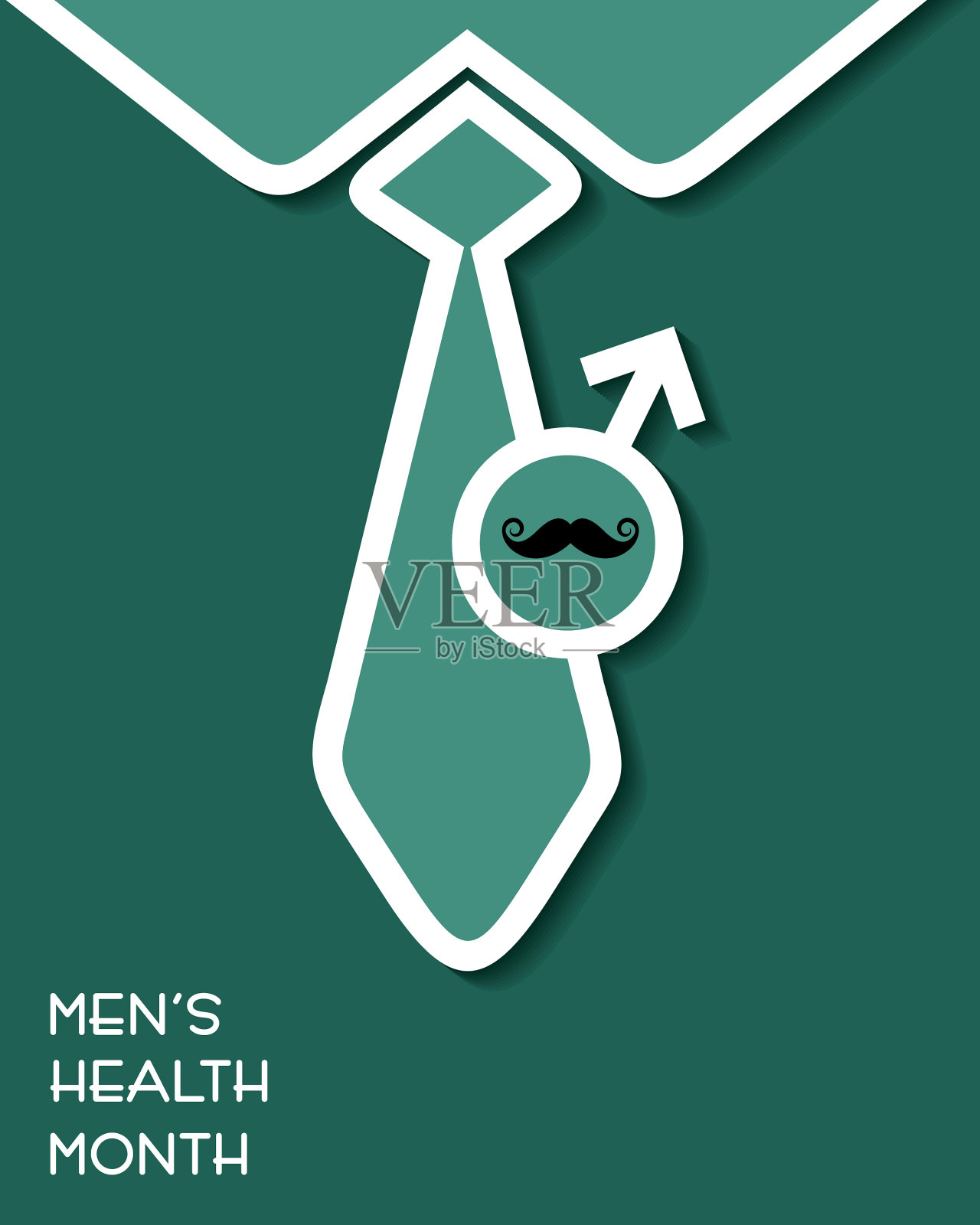 为男性健康意识月插画图片素材