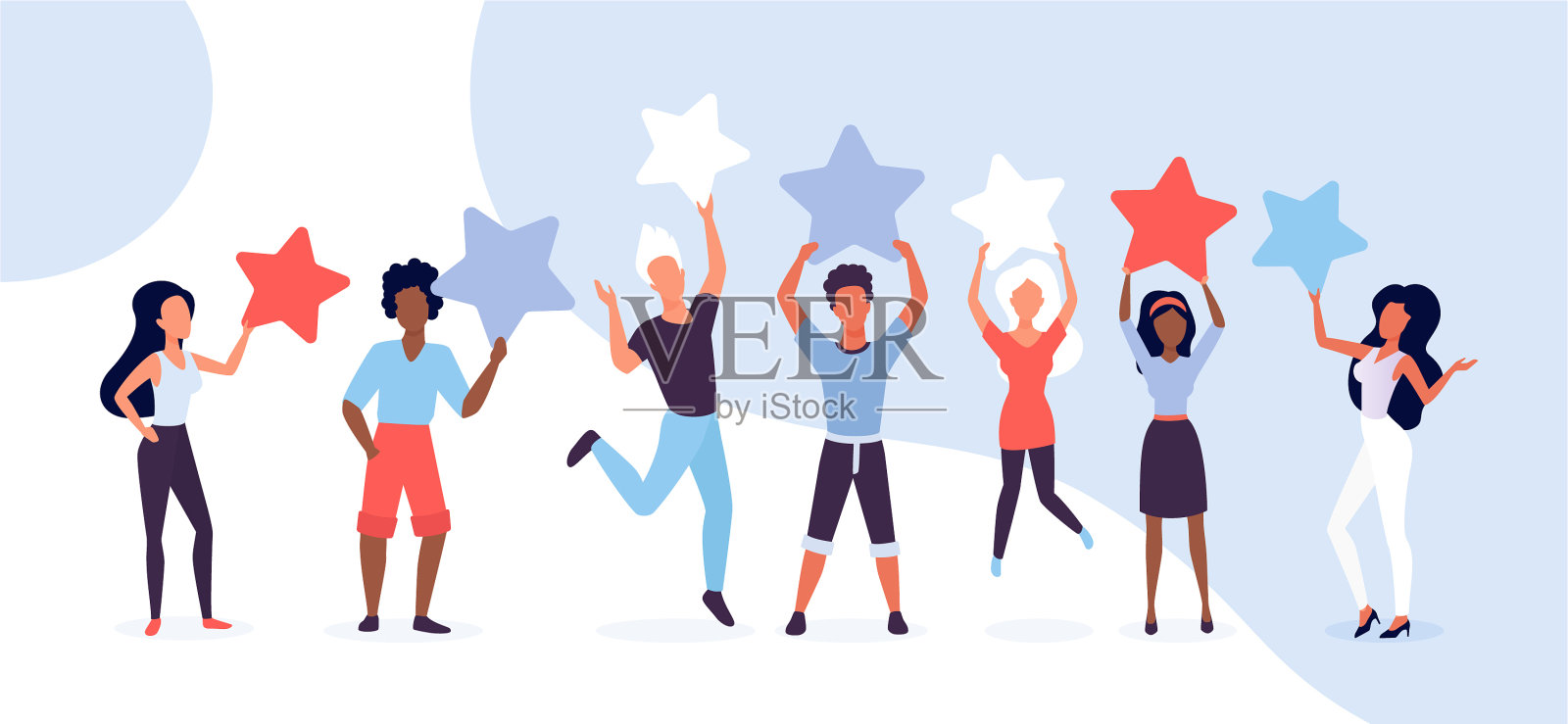 人客户评论概念插画图片素材