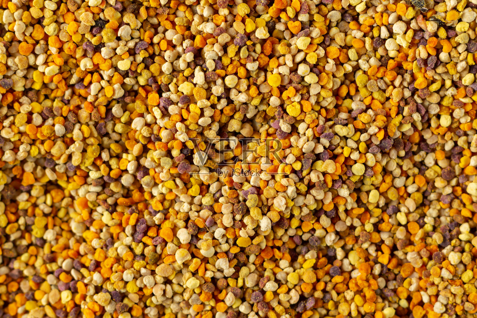 有机蜂花粉颗粒背景俯视图照片摄影图片