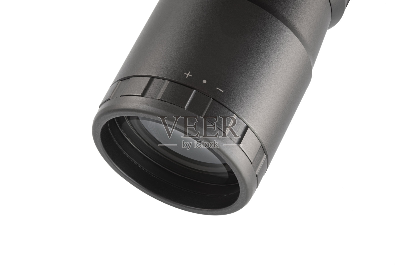 高功率步枪瞄准镜上的目镜照片摄影图片