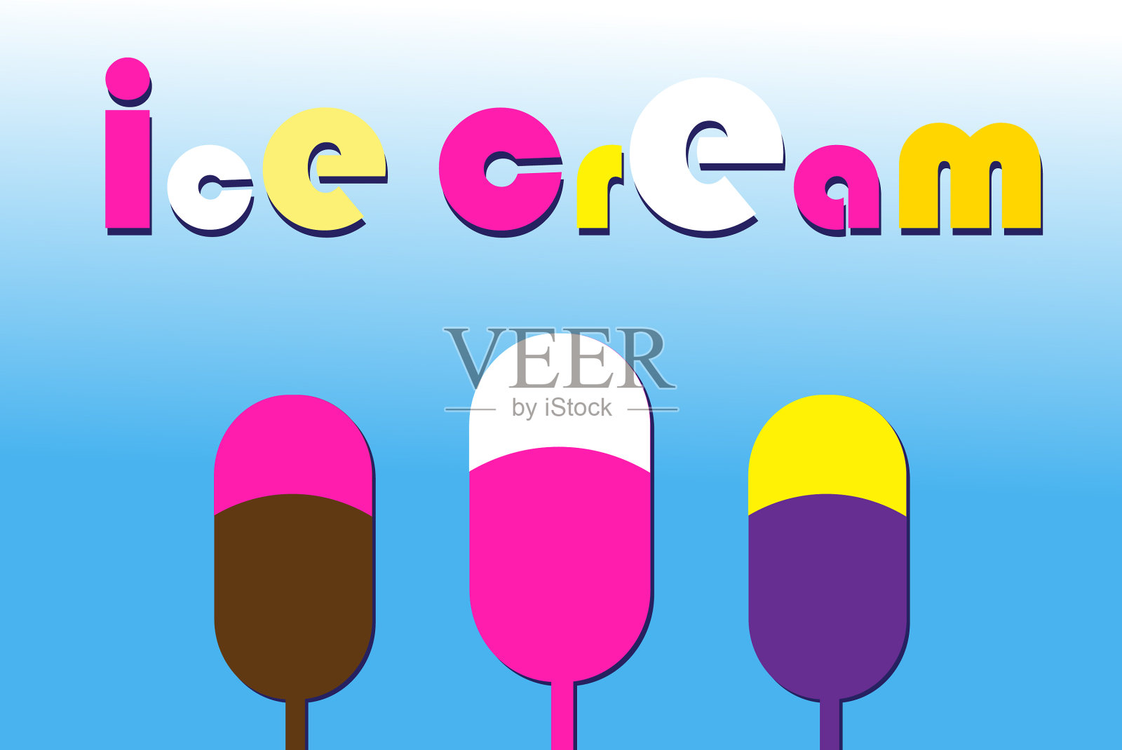 彩色冰淇淋海报插画图片素材