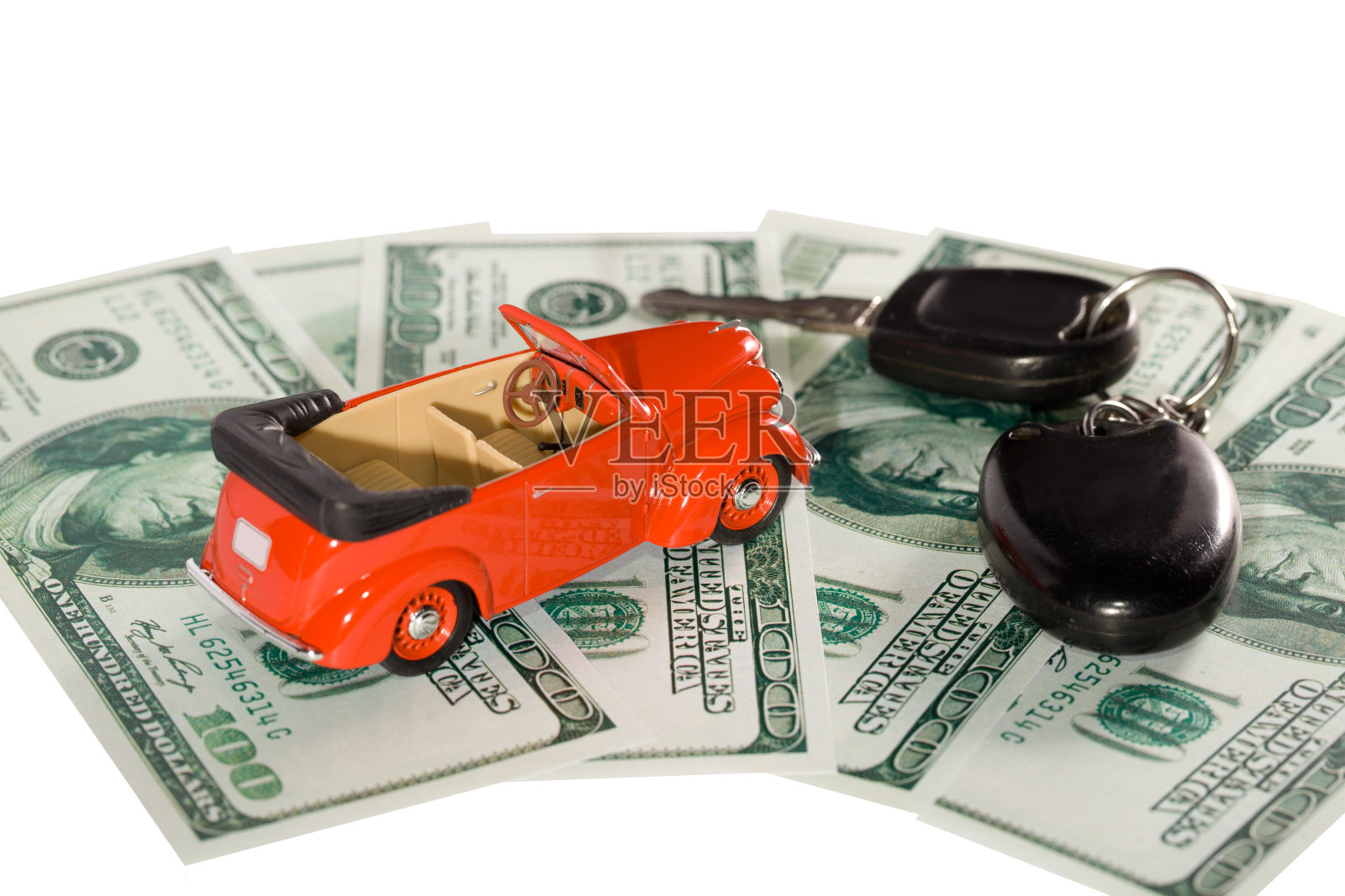 红色玩具车模型照片摄影图片