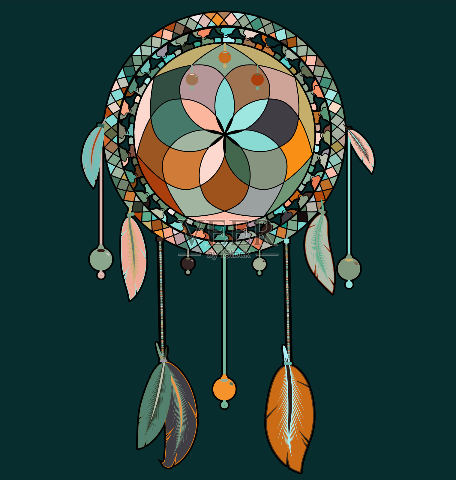 彩色图像追梦人插画图片素材