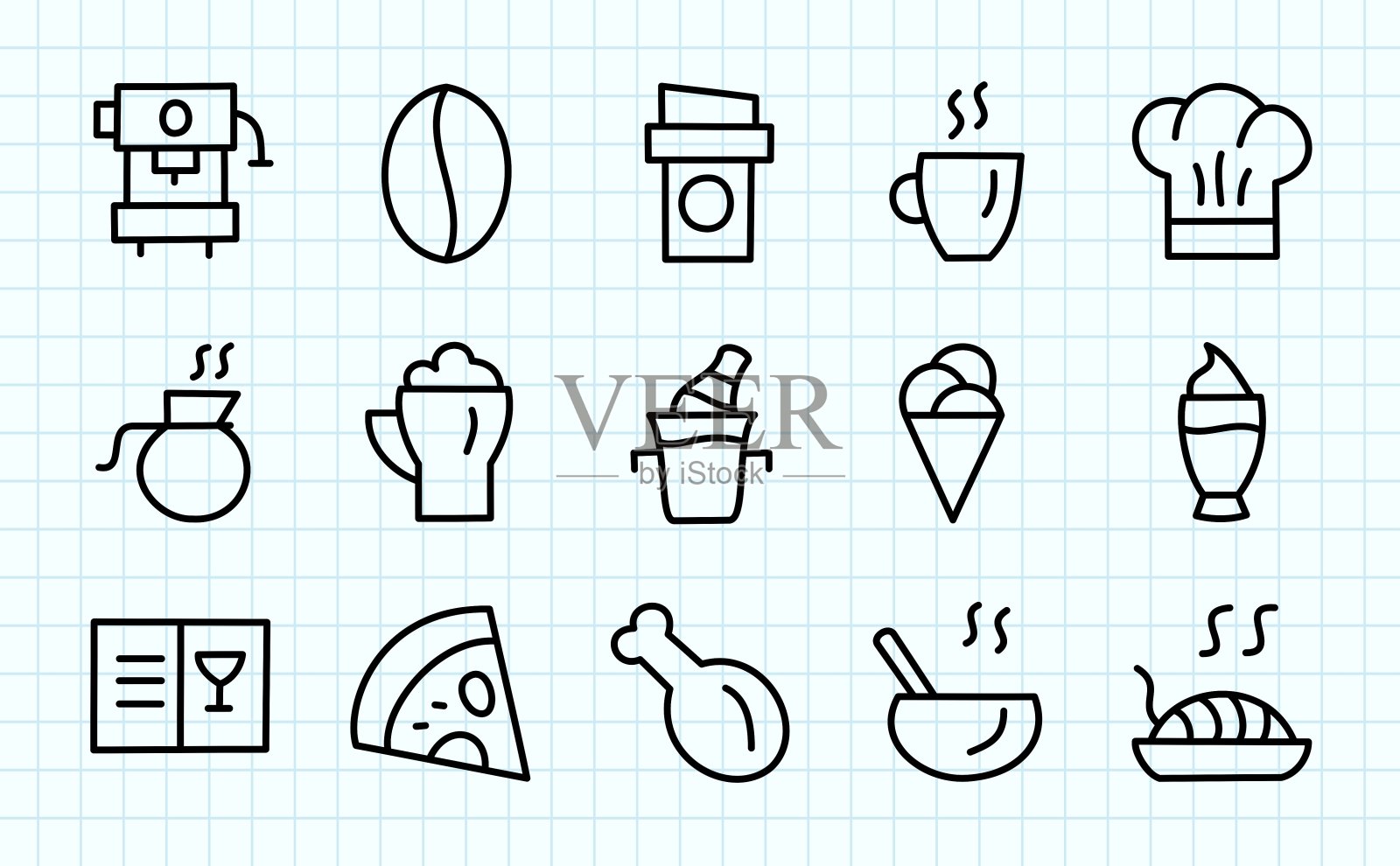 咖啡和餐厅涂鸦插画图片素材