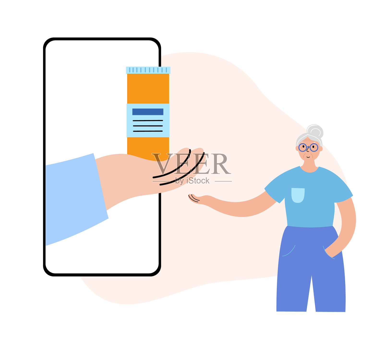 在线诊所和医生的概念设计元素图片