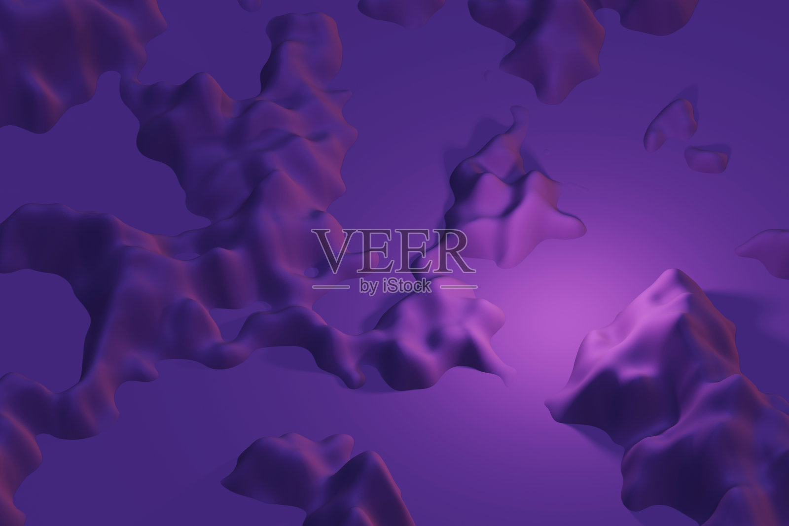 梦幻紫色岩石景观,沙漠行星景观,无人居住的行星,3d渲染照片摄影图片