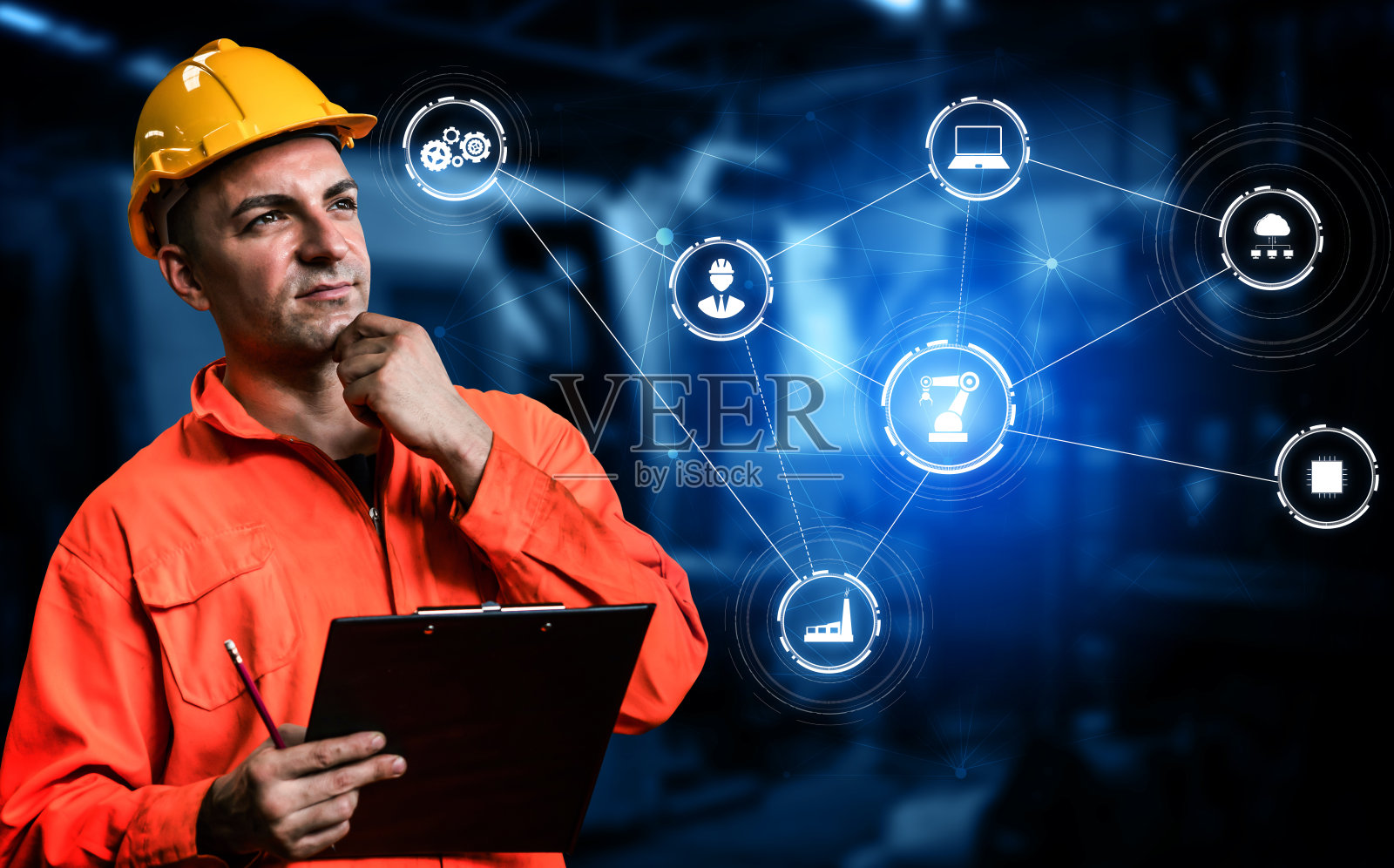 工程技术和工业4.0智能工厂概念照片摄影图片