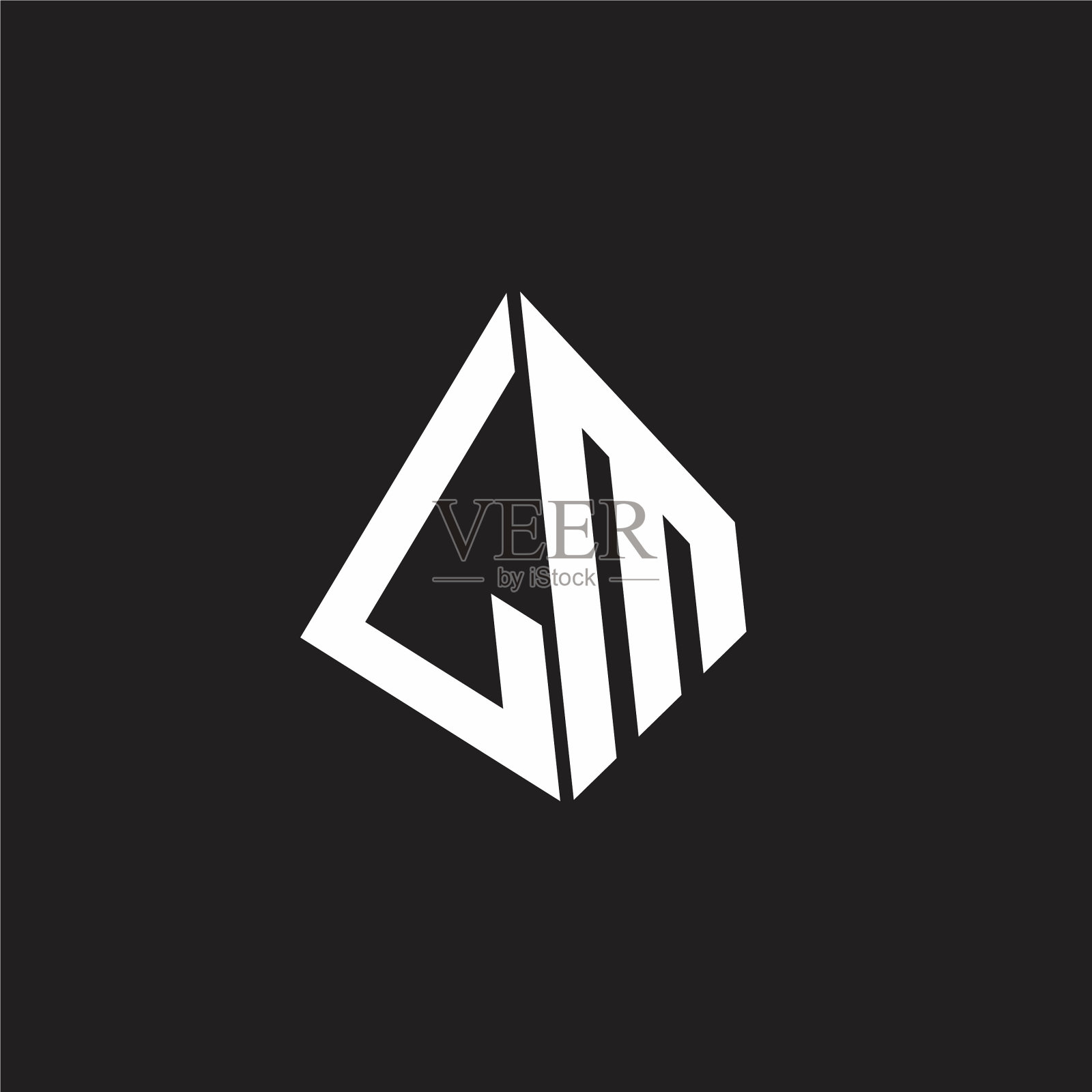 Lm标志字母与突出的三角形形状插画图片素材