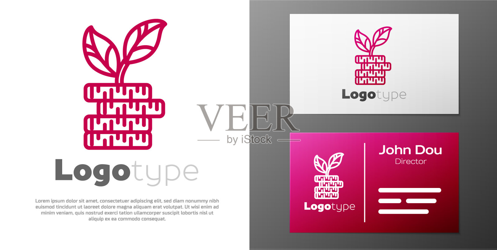 标志类型线美元植物图标孤立在白色插画图片素材