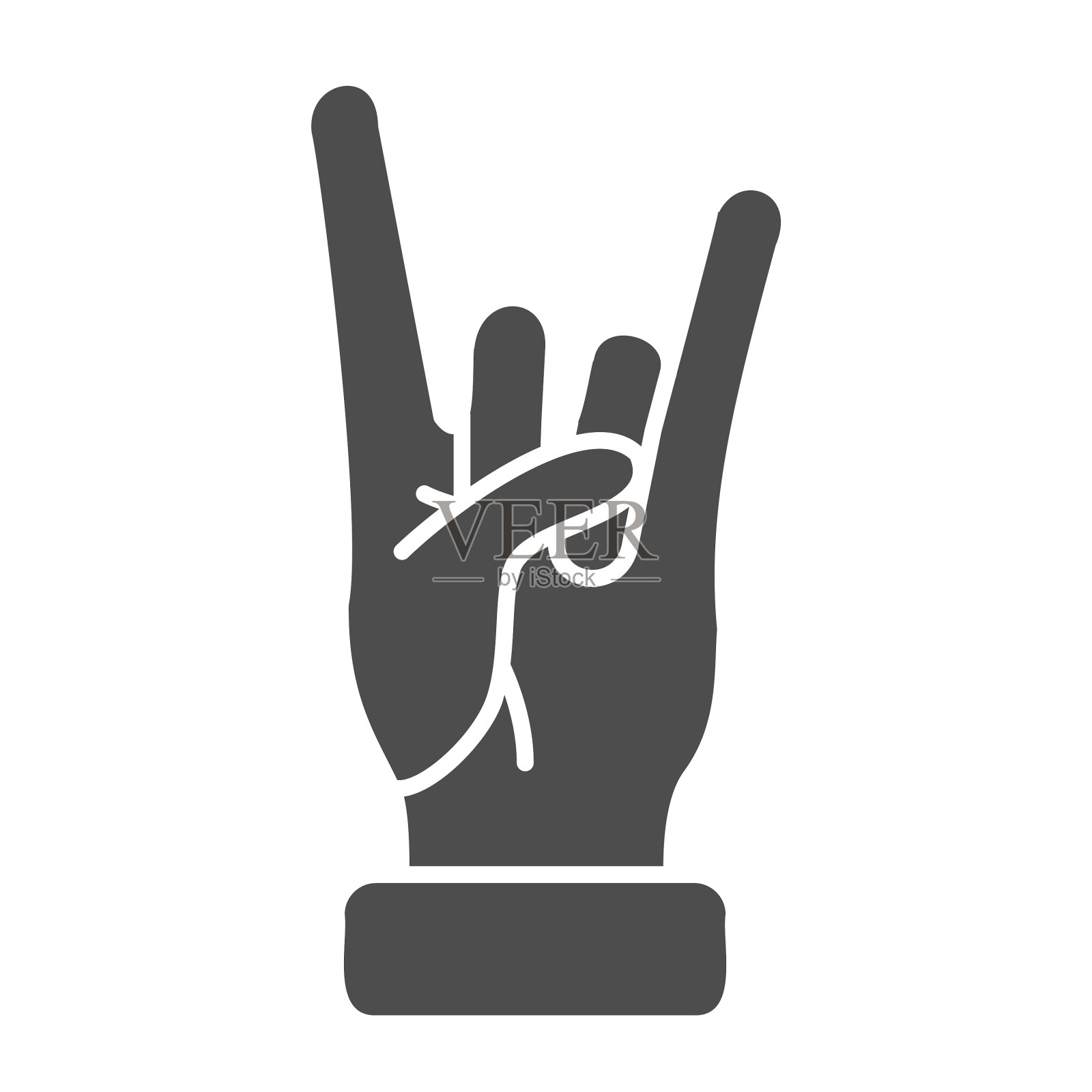 摇滚手势坚实的图标手势图标素材