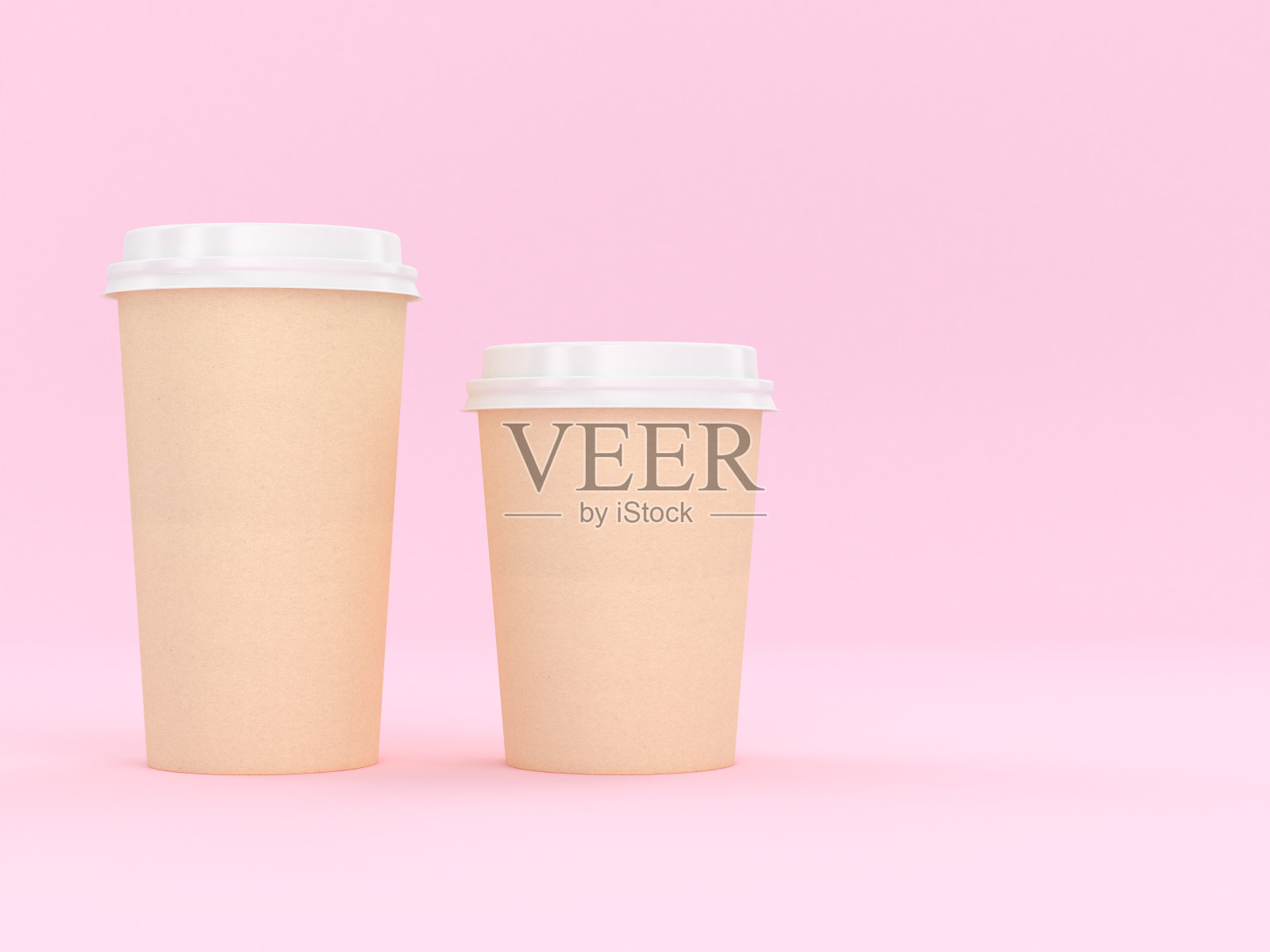 现代可重复使用的杯子3D渲染粉色背景照片摄影图片